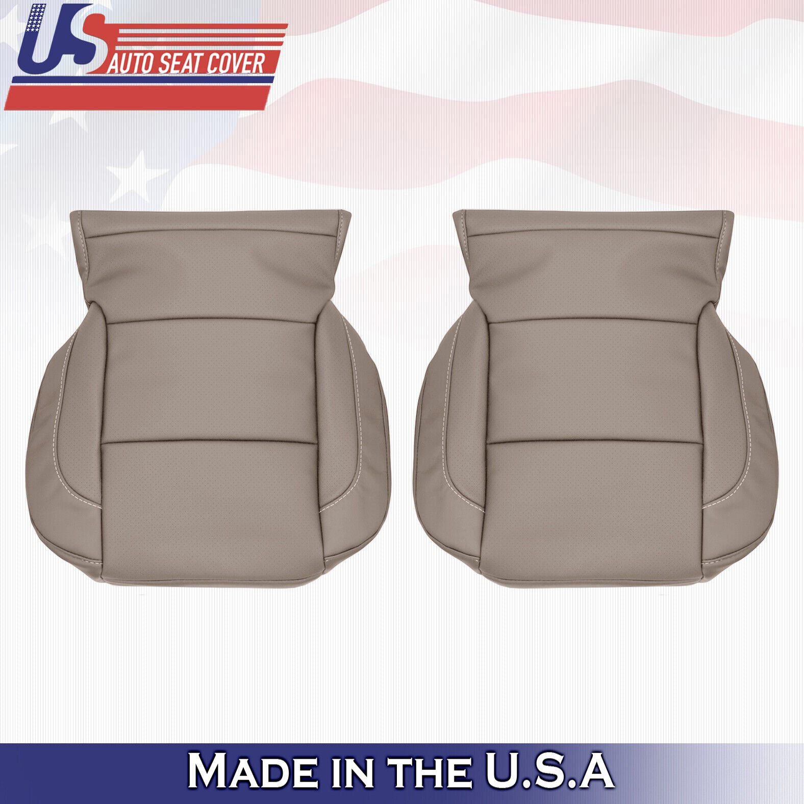 For 2014-2018 GMC Yukon Sierra Left & Right Bottom Perforated Leather Cover Tan