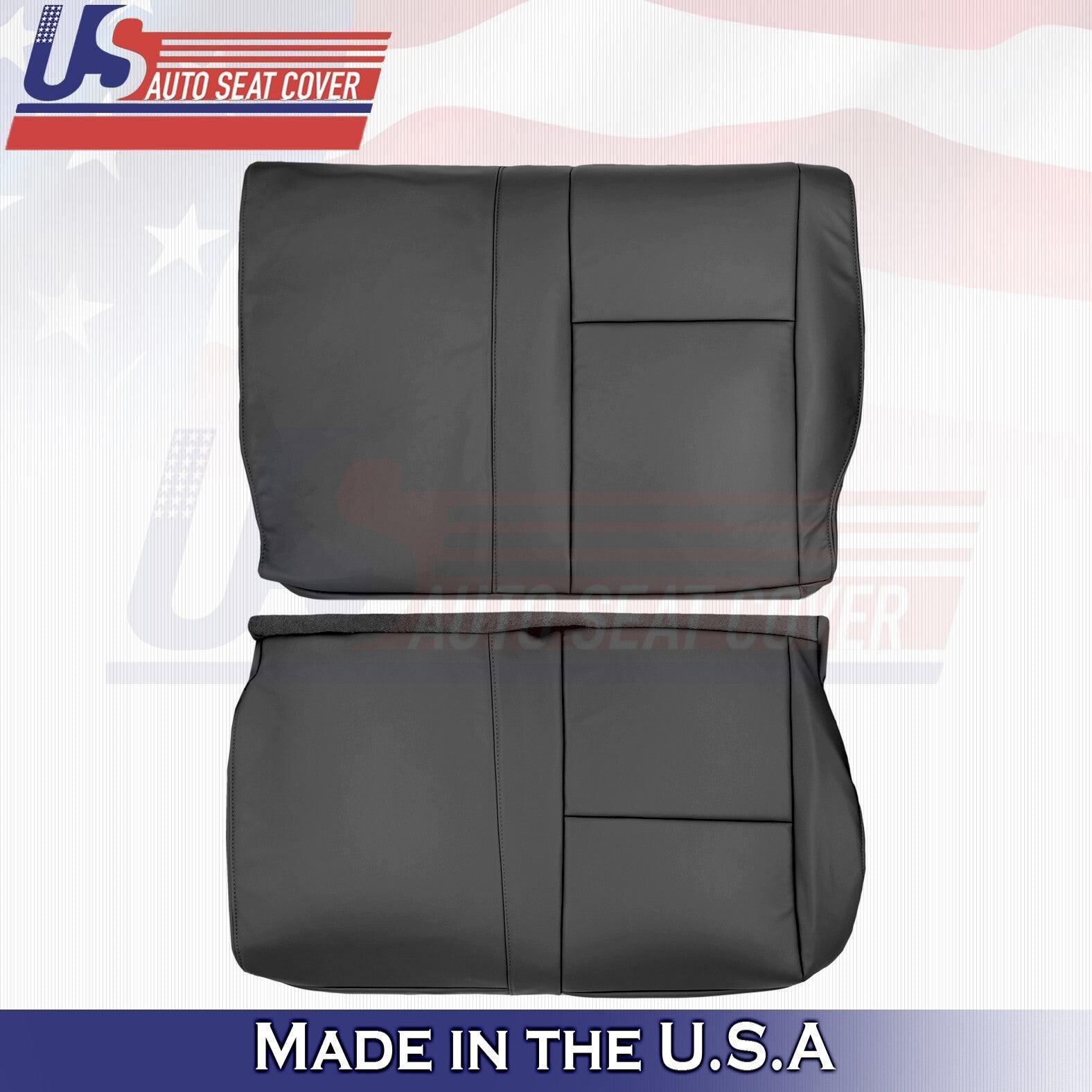 2007-2010 FitsToyota Tundra Rear Driver Passenger Tops&BottomsLeather Cover Gray
