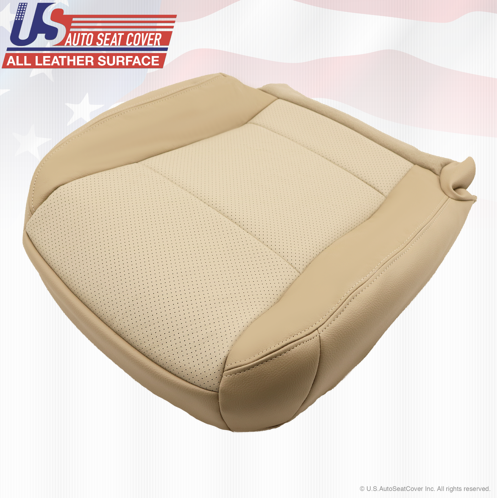 2008 2009 Mercury Mountaineer PASSENGER Bottom LEATHER Seat Cover 2-Tone Tan