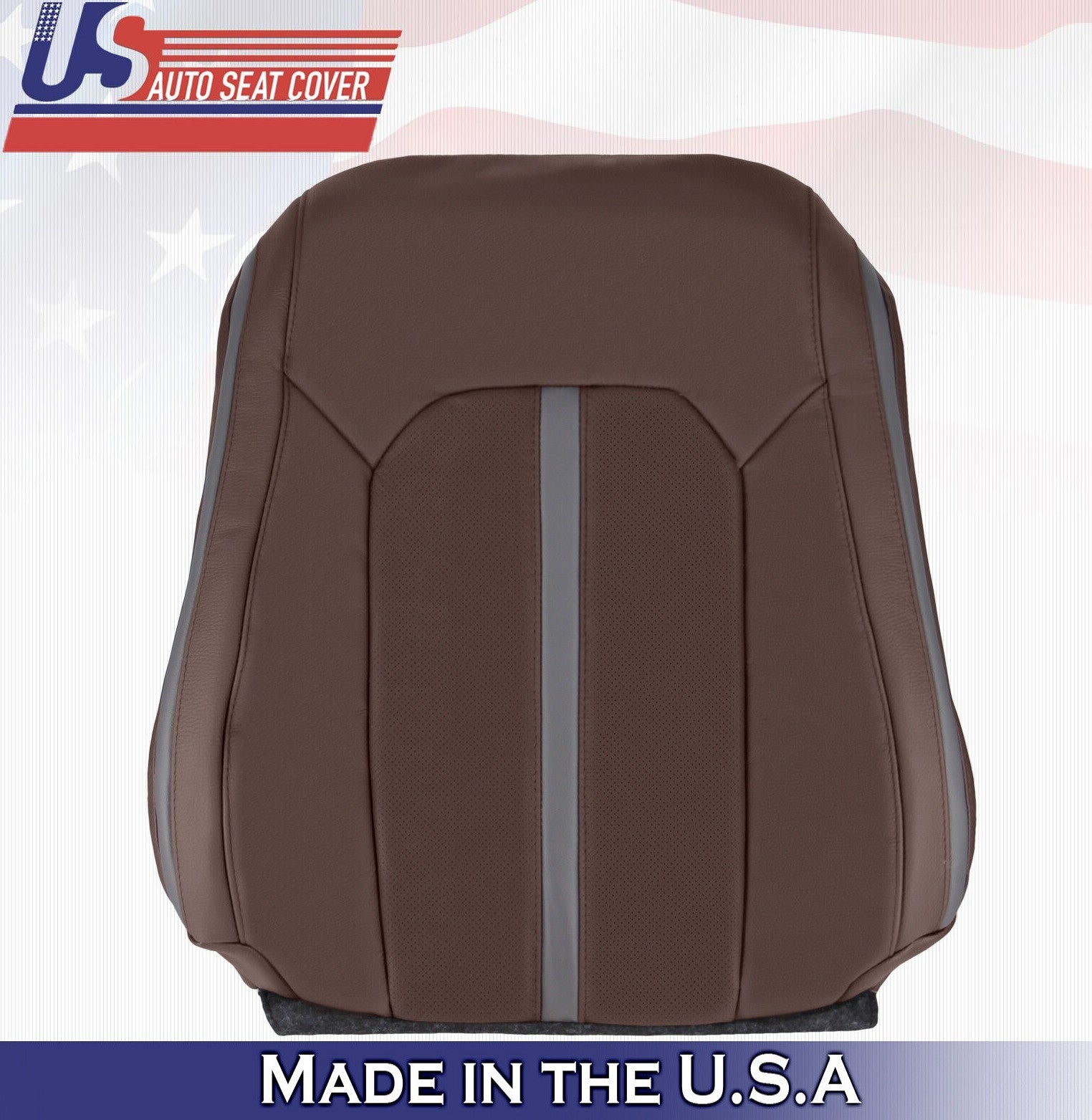 2020 For Ford F150 Platinum Passenger Top Perforated Leather Seat Cover Brown