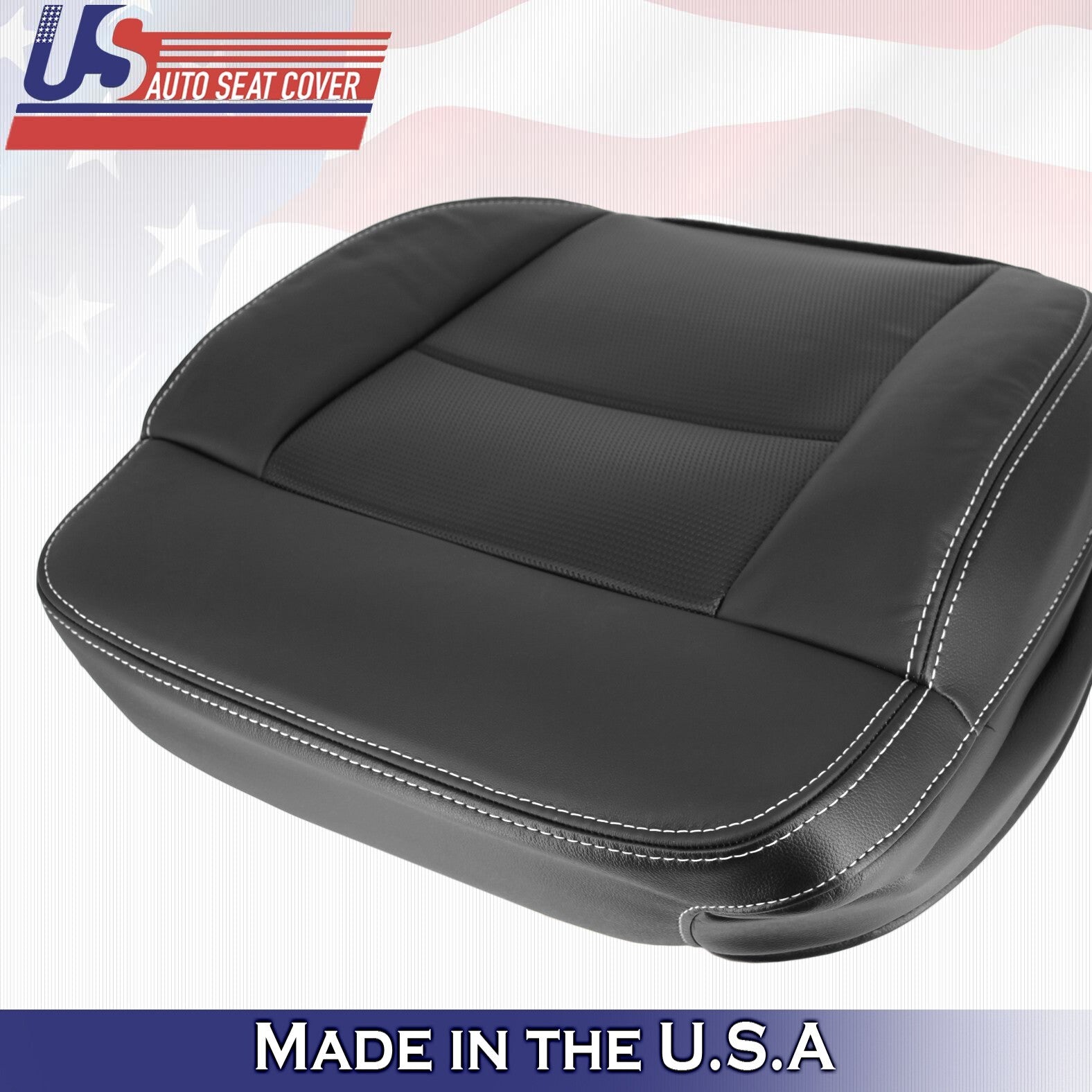 2004 to 2008 For Ford F150 Front 2x Top & 2x Bottom Leather Seat Covers Black