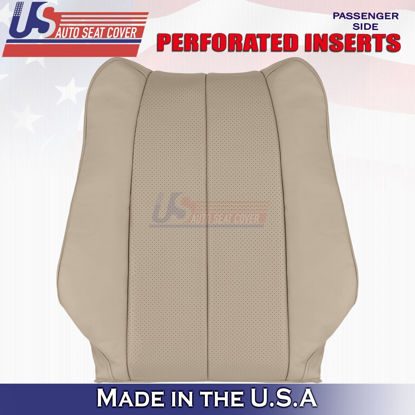 99-03 FOR Toyota Camry Solara Passenger Top&Bottom perforated Leather Cover Tan