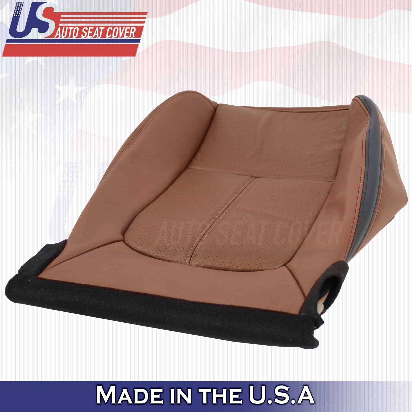 2013 to 2016 For Ford F450 Platinum Passenger Top & Bottom Leather Covers Brown