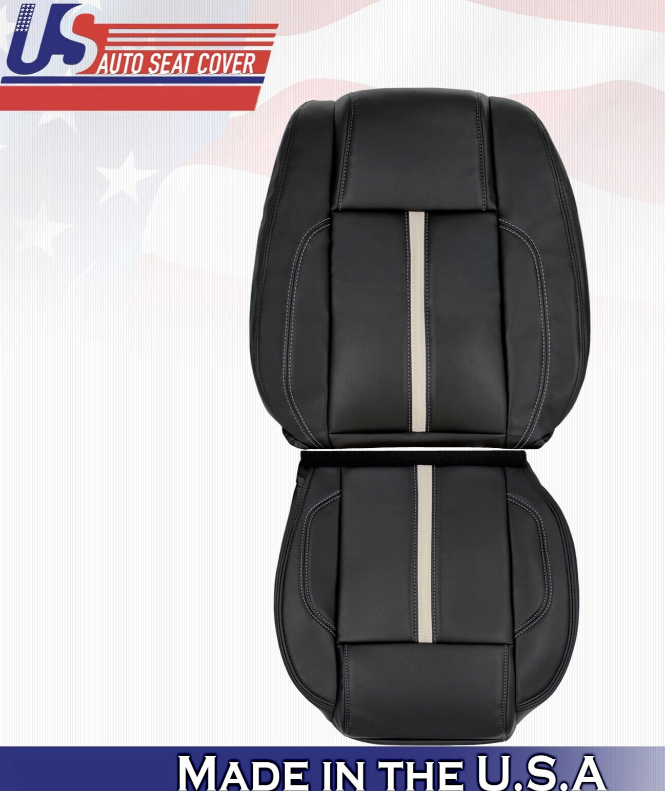 2010 Fits Ford Mustang Gt Coupe Driver Top & Bottom Leather Seat Covers Black