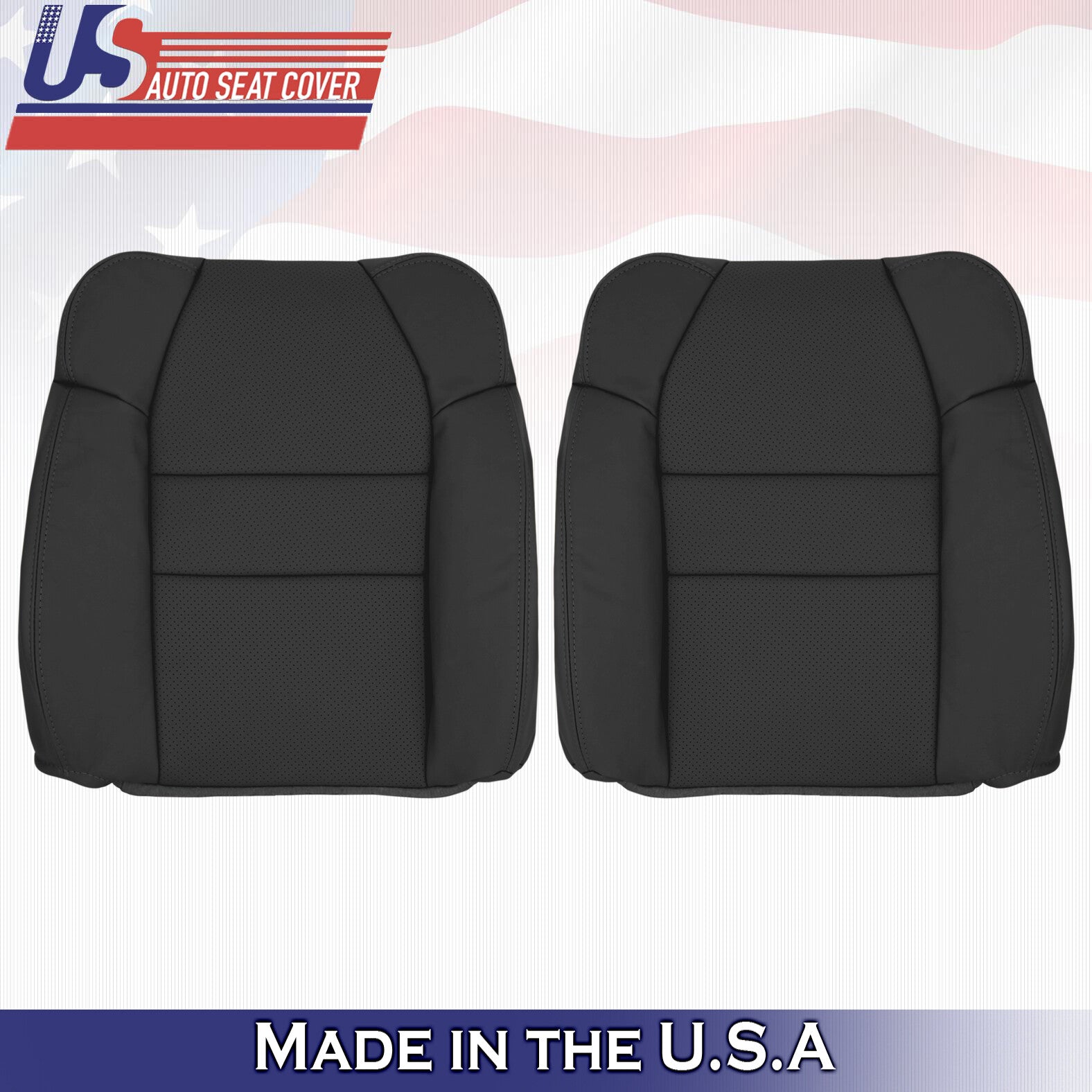 2001 For Acura MDX Driver & Passenger 2x Top Synthetic Leather Seat Covers Black