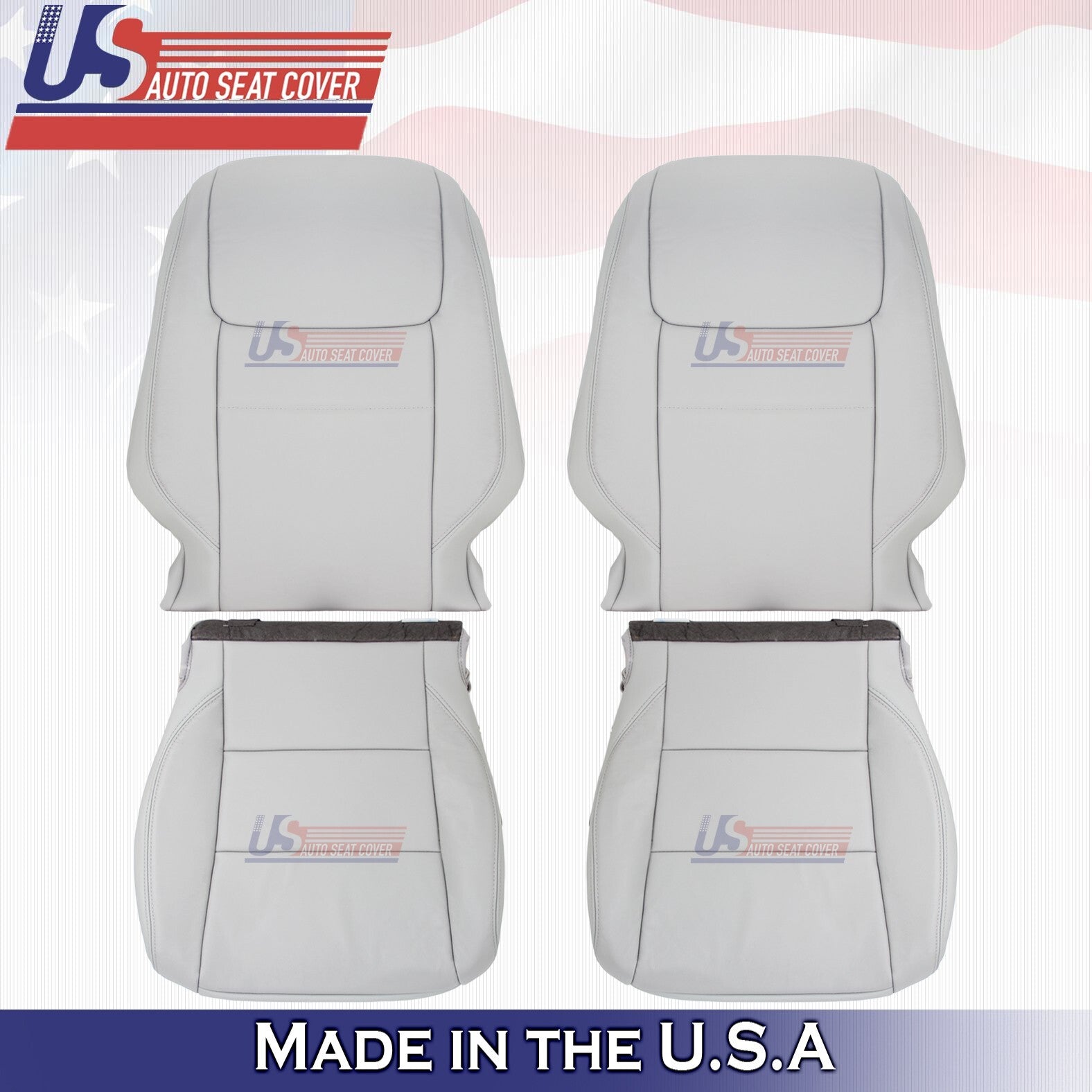 2017 to 2020 Fits Toyota Sienna Front Set Bottoms &Tops Leather Seat Cover Gray
