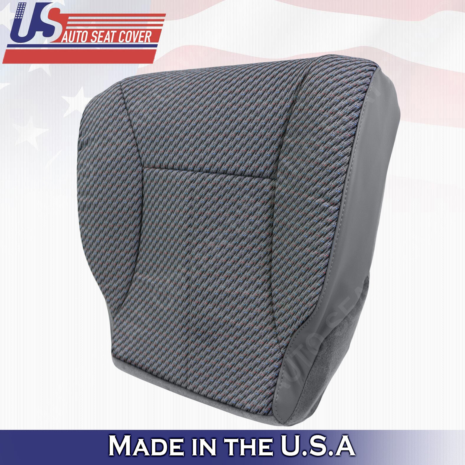 1998 to 2002 Fits Dodge Ram WT Driver & Passenger Bottoms Cloth Seat Cover Gray