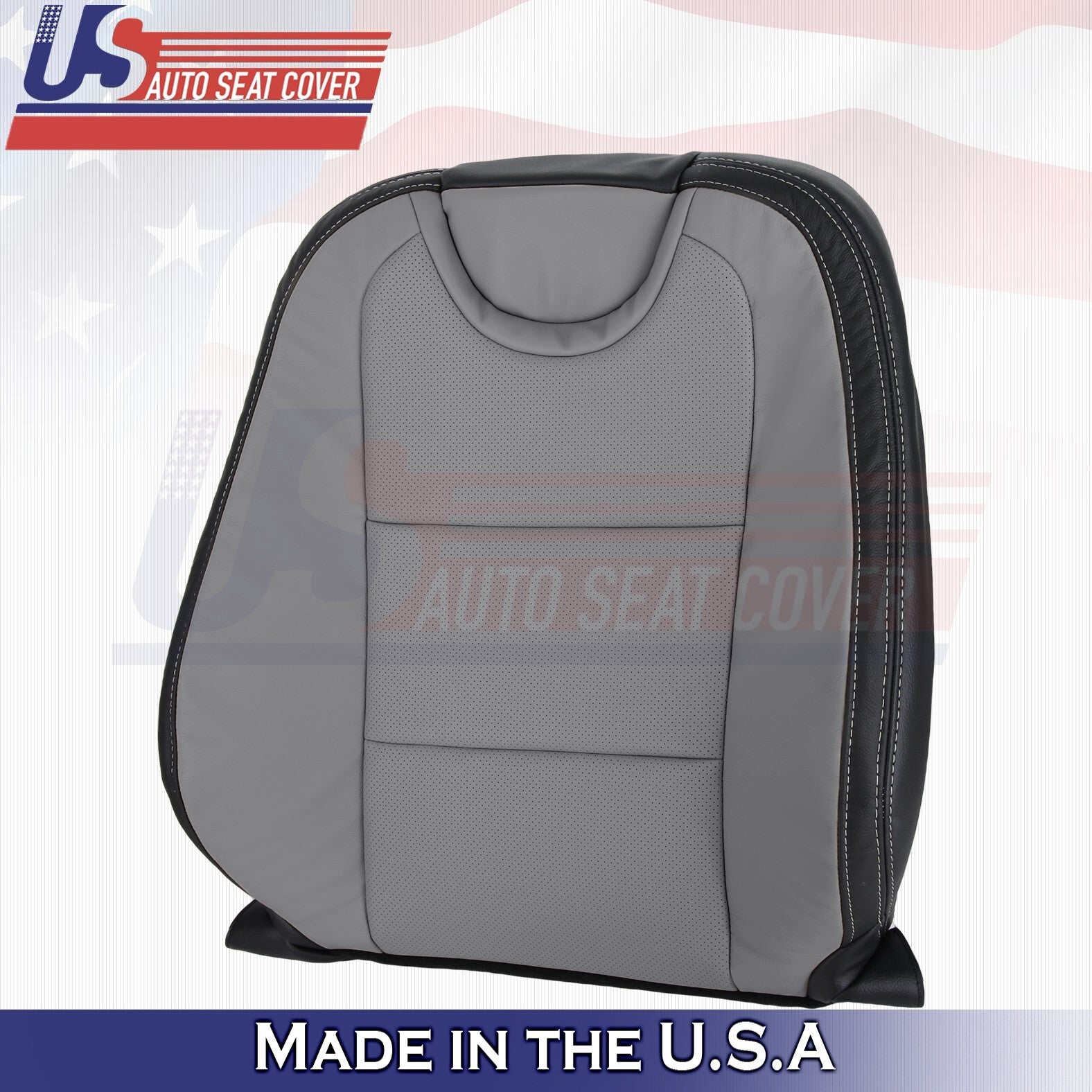 2010-2015 For Chevy Camaro Driver Top Perforated Leather Cover Gray/Black