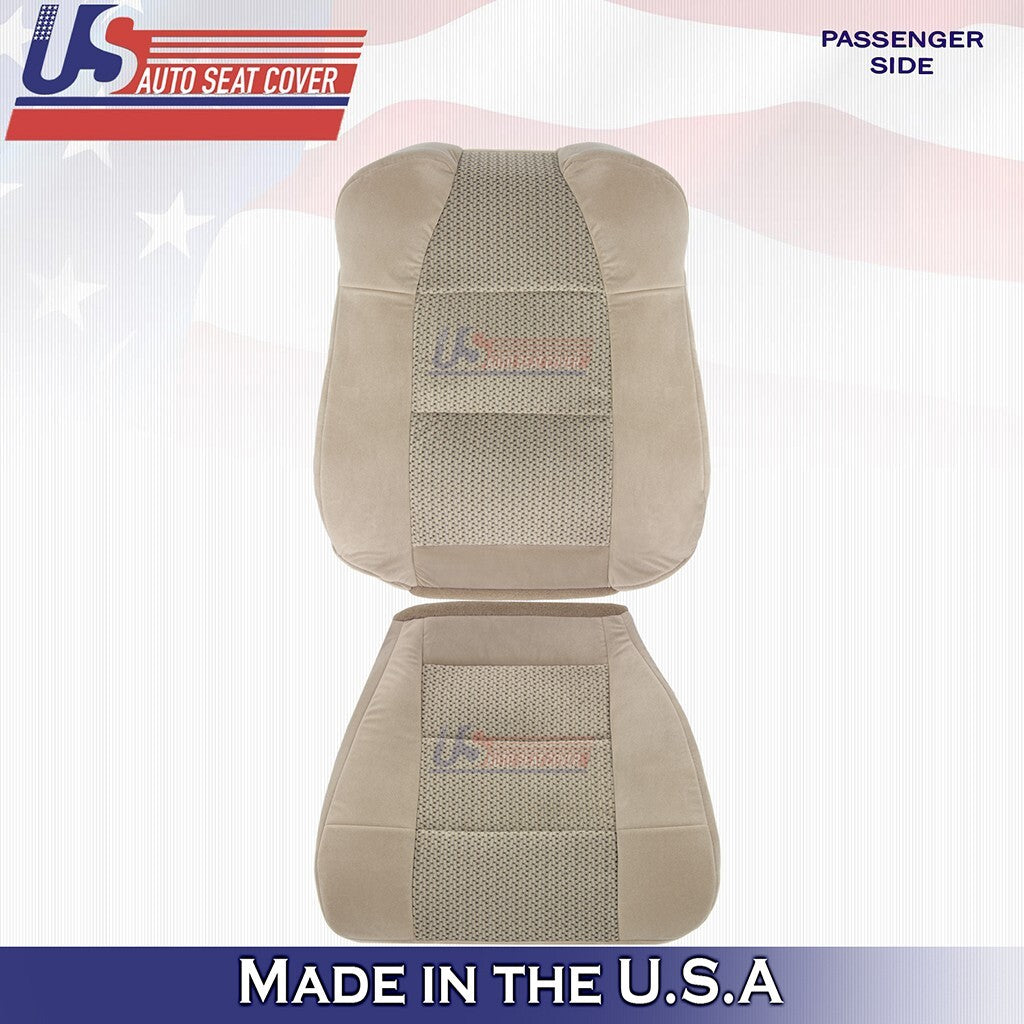 2003 Fits Ford F-150 Extended Cab Passenger Top & Bottom Cloth Seat Cover Tan