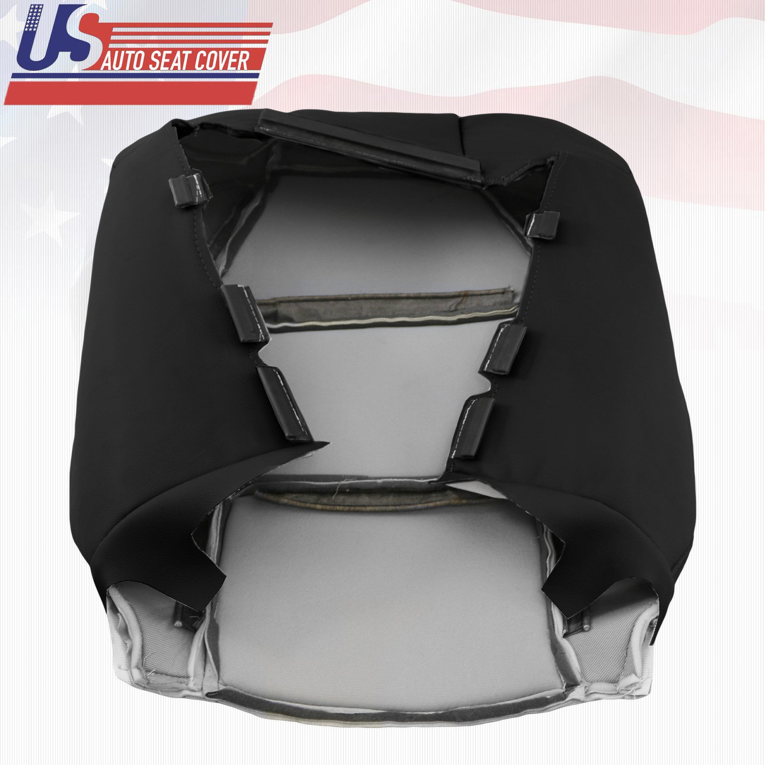 For 2007 2008 Acura MDX Driver Top & Bottom Genuine Leather Seat Cover Black