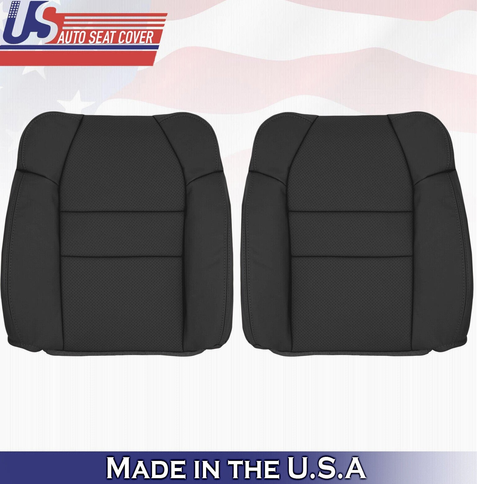 2004 For Acura MDX Driver & Passenger 2x Top Synthetic Leather Seat Covers Black