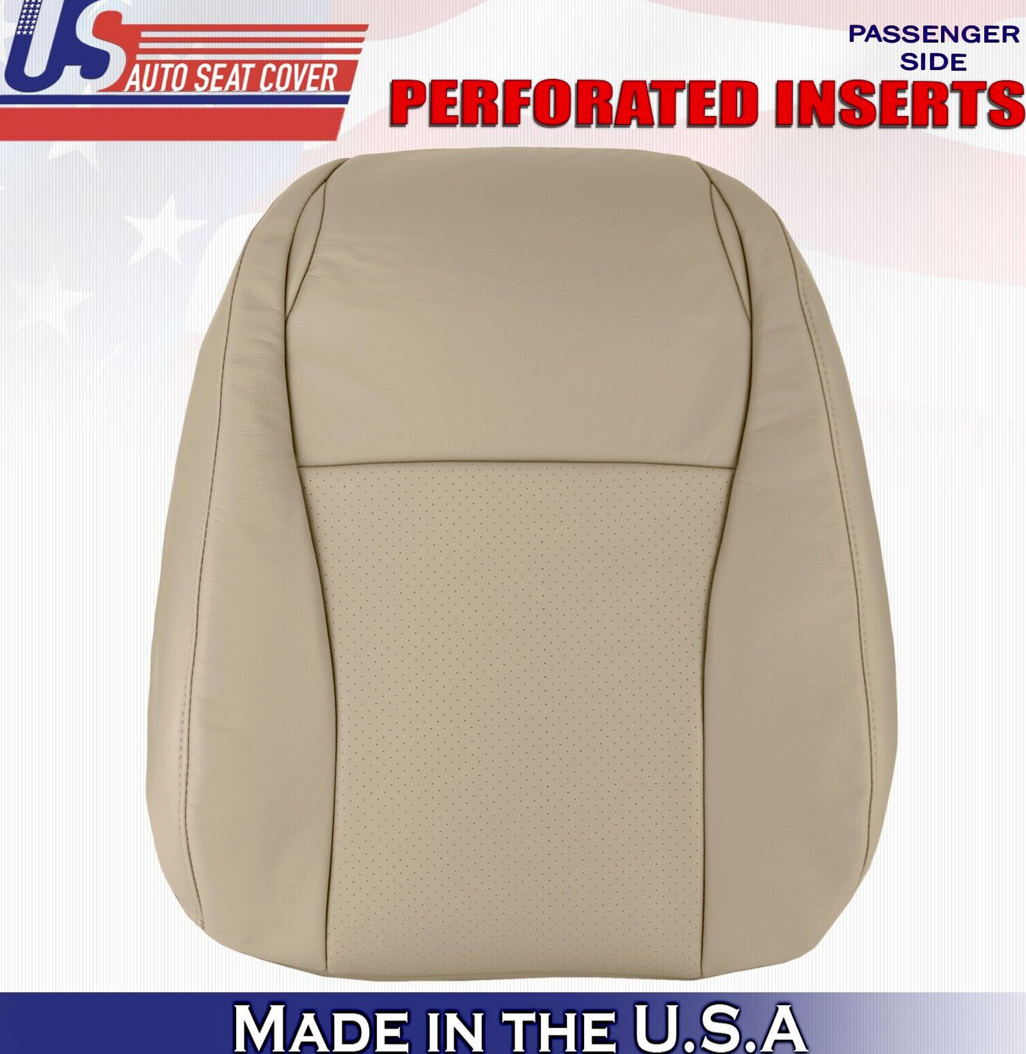 2012 2013 For Toyota Highlander Passenger Top Perforated Leather Seat Cover Tan