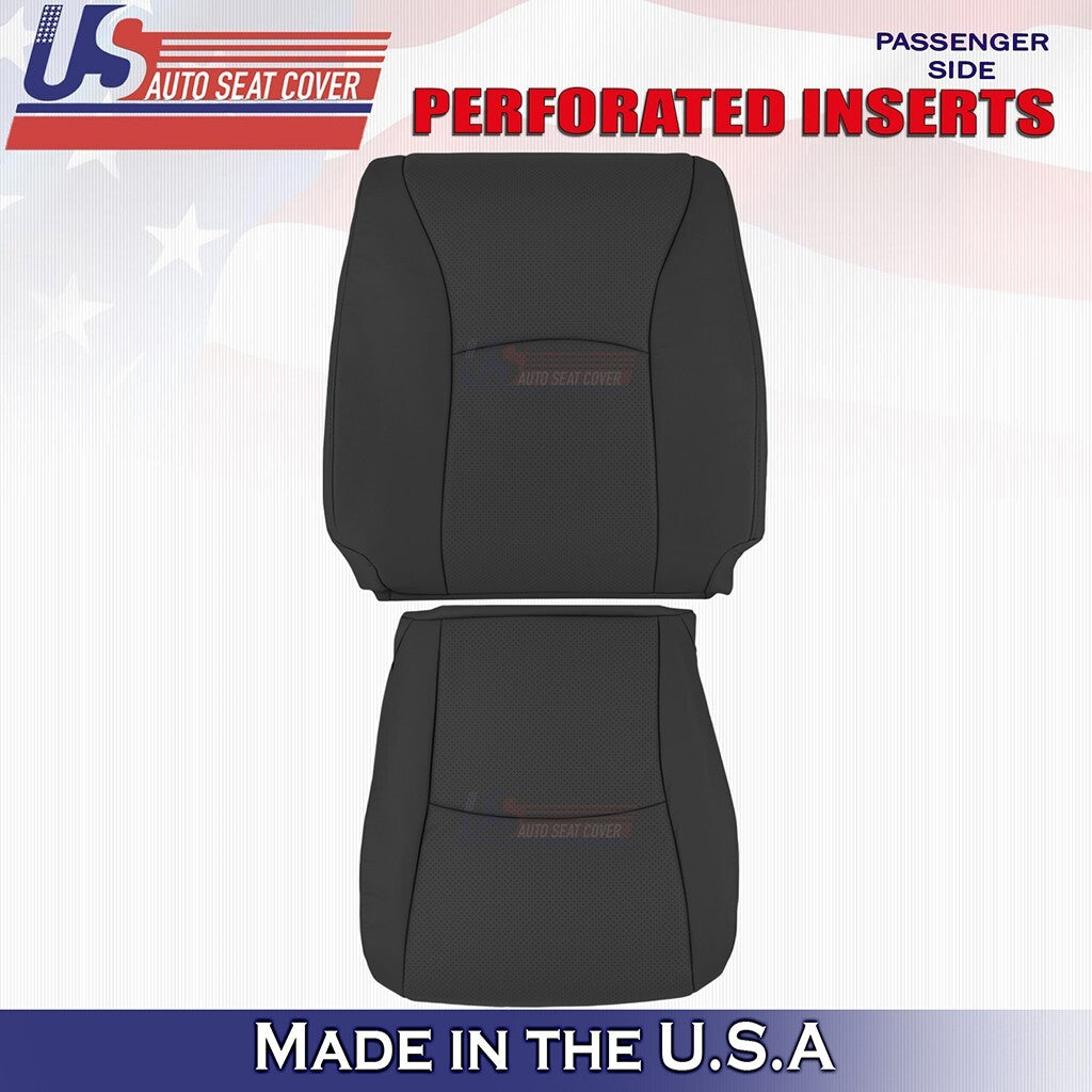 2004 to 2007 For Toyota Highlander Passenger Top & Bottom Leather Cover Black
