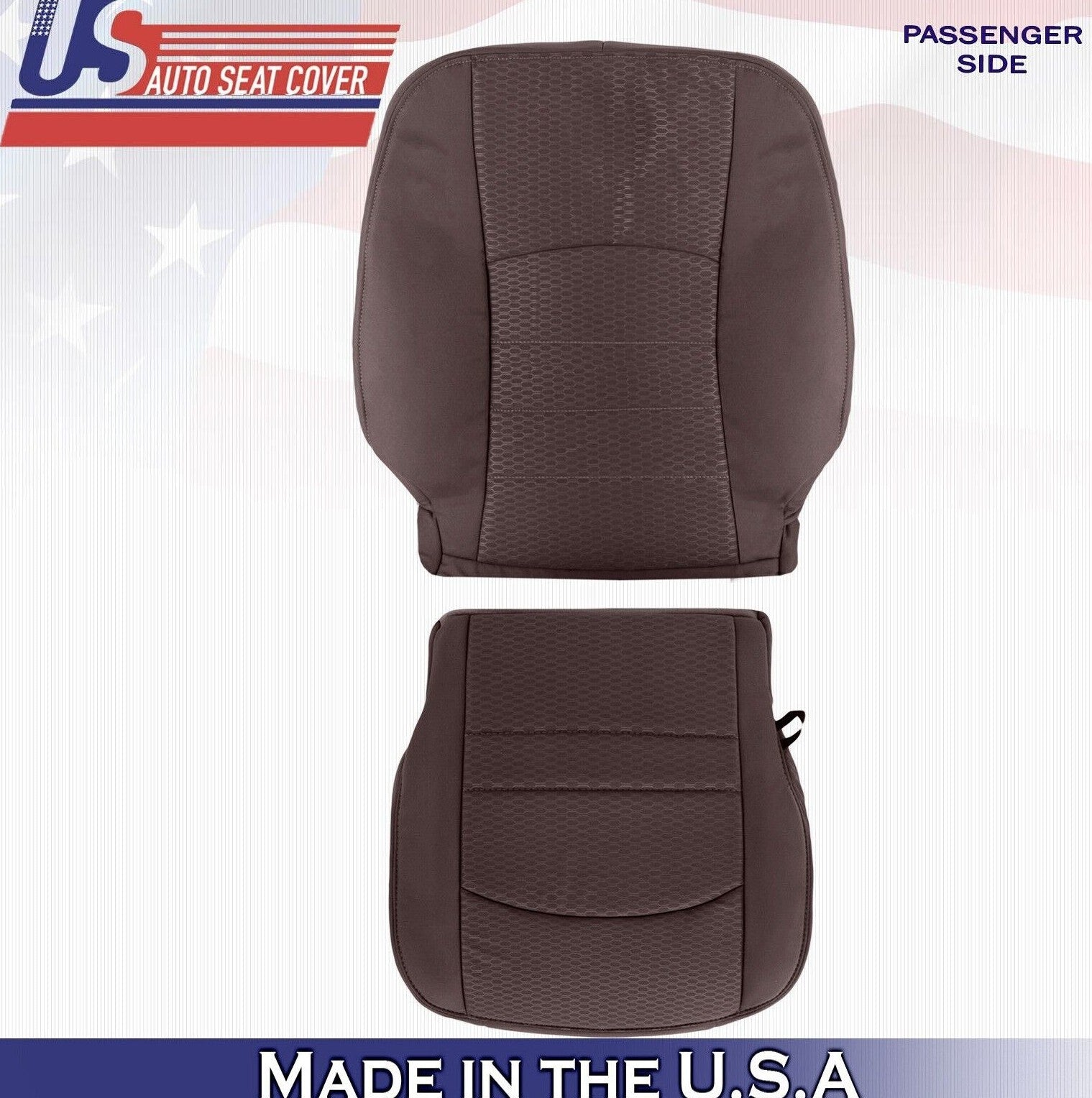 2013 to 2018 For Dodge Ram 3500 SLT Passenger Top Bottom Cloth Seat Covers Brown