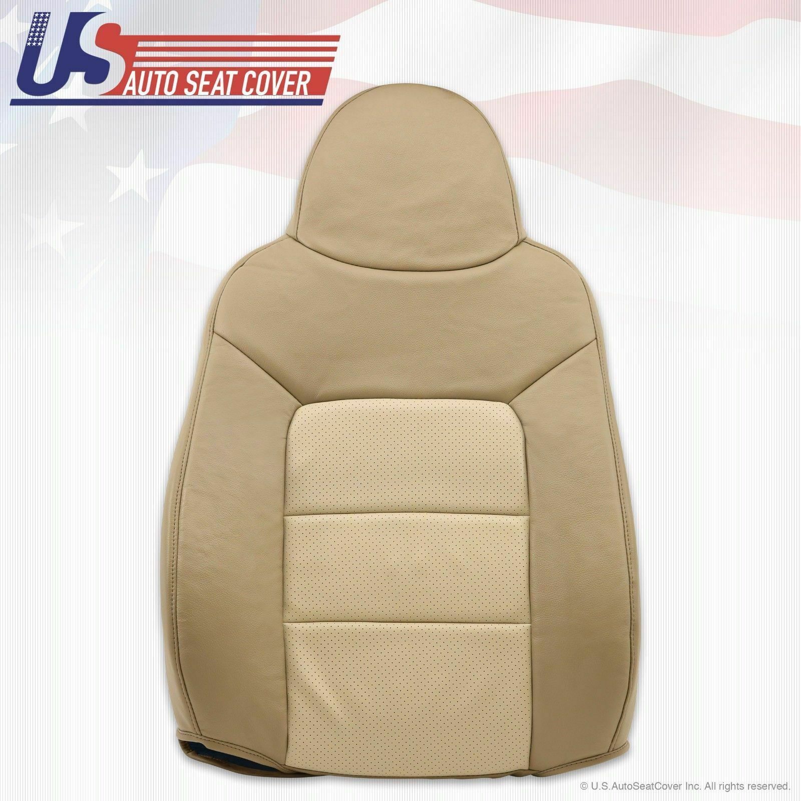 2003-2006 Ford Expedition Eddie Bauer Driver Lean Back Leather Cover 2-Tone Tan