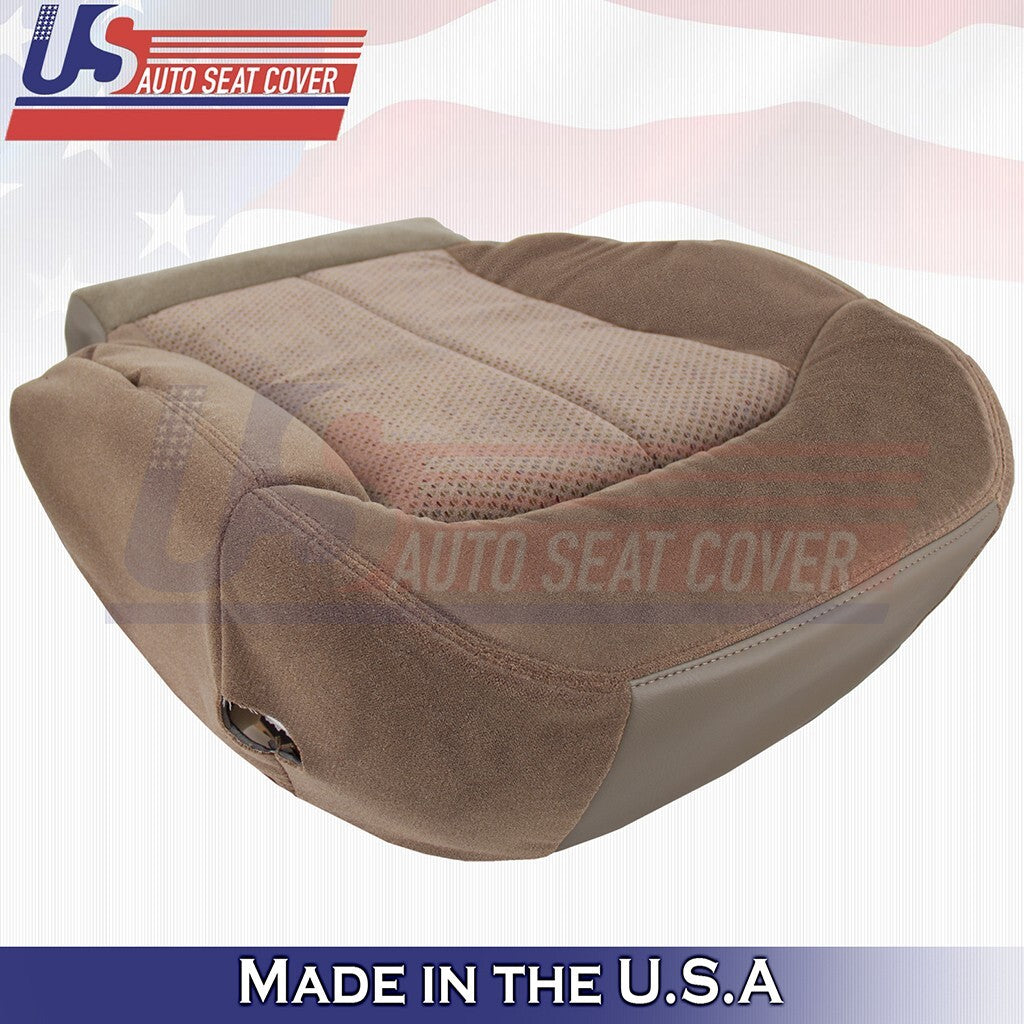 1999 to 2002 Fits Chevy Silverado Passenger Bottom Cloth Seat Cover Dark Tan