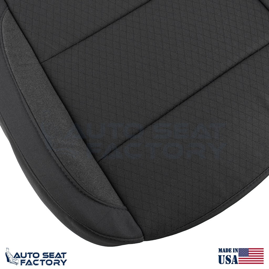 2019 -2023 GMC Sierra Driver & Passenger Bottom Black Cloth Seat Covers (Square)