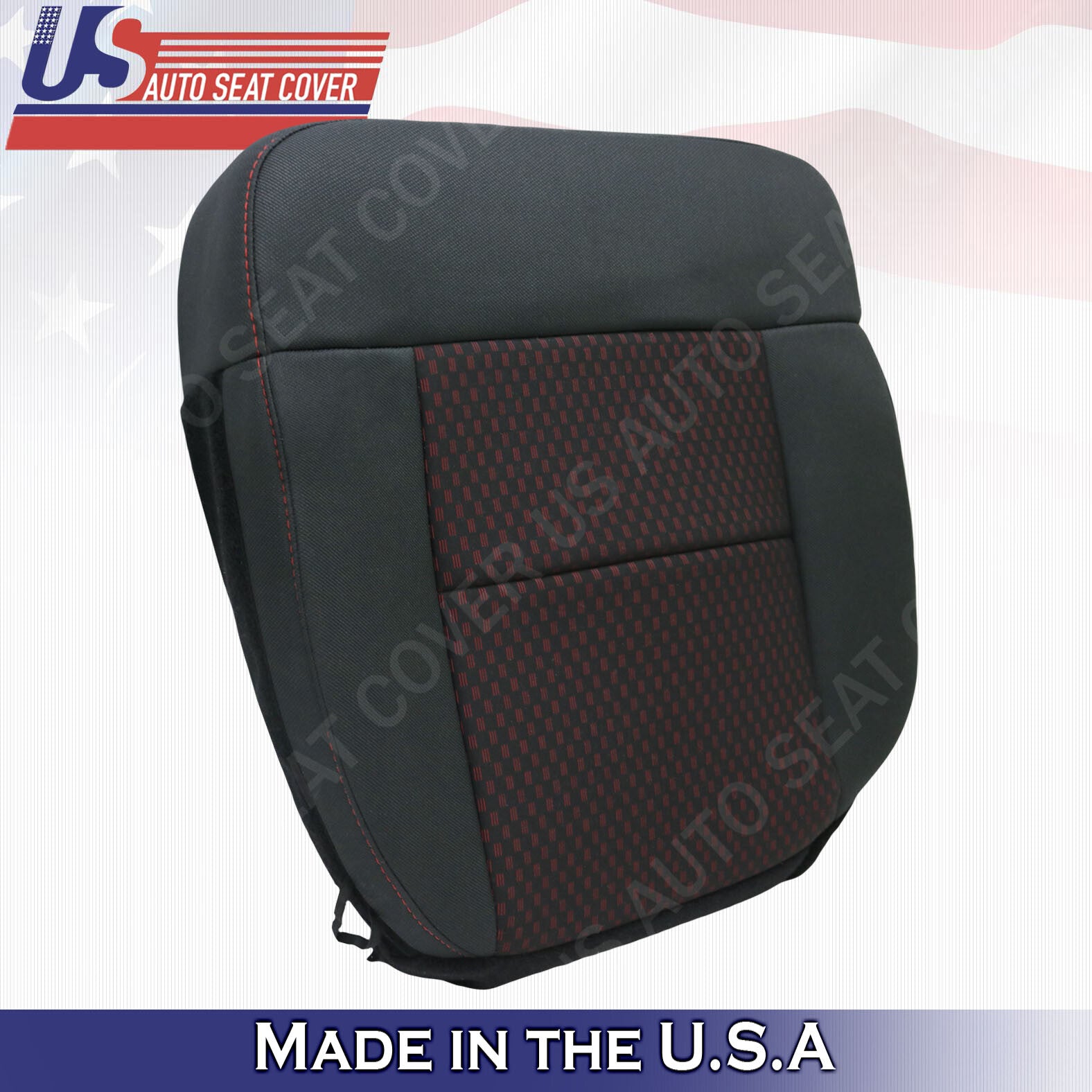2007 2008 Ford F150 STX Sport PASSENGER Bottom Cloth Seat Cover 2tone Black Red