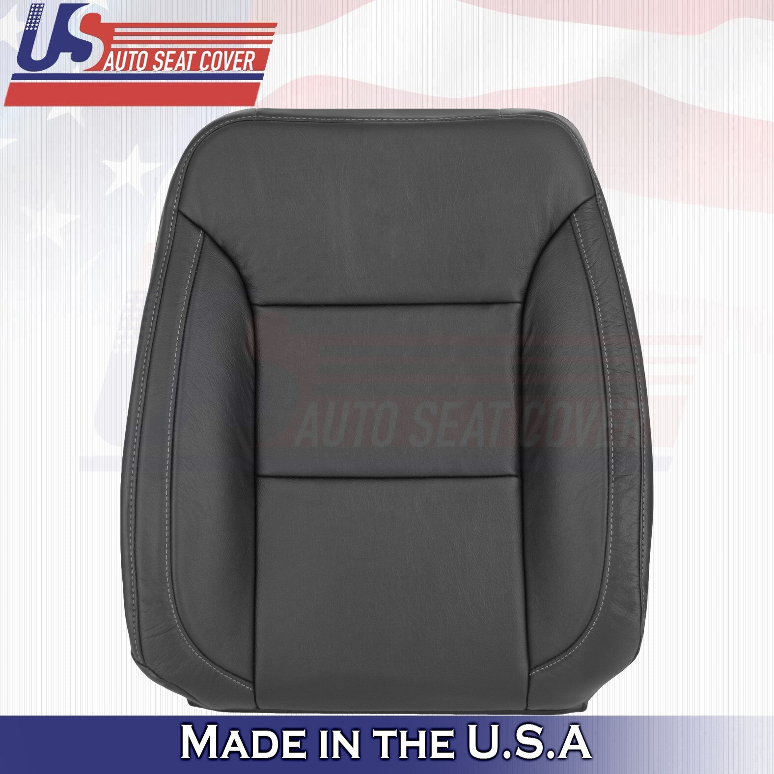 2019 to 2023 For GMC Sierra 1500 Front Passenger Top Leather Seat Cover Black