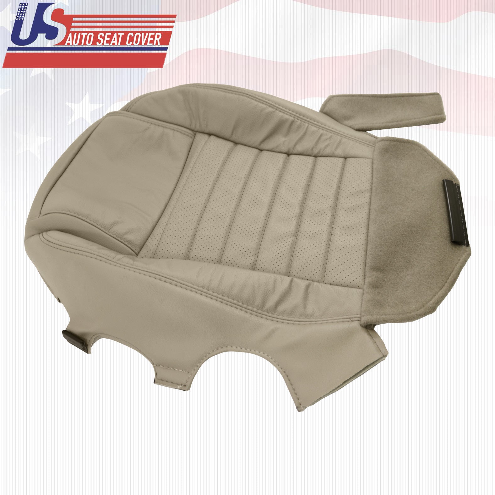 2005 2006 Mustang GT, GT Lux Driver Bottom Leather Seat Cover Med. Parchment Tan