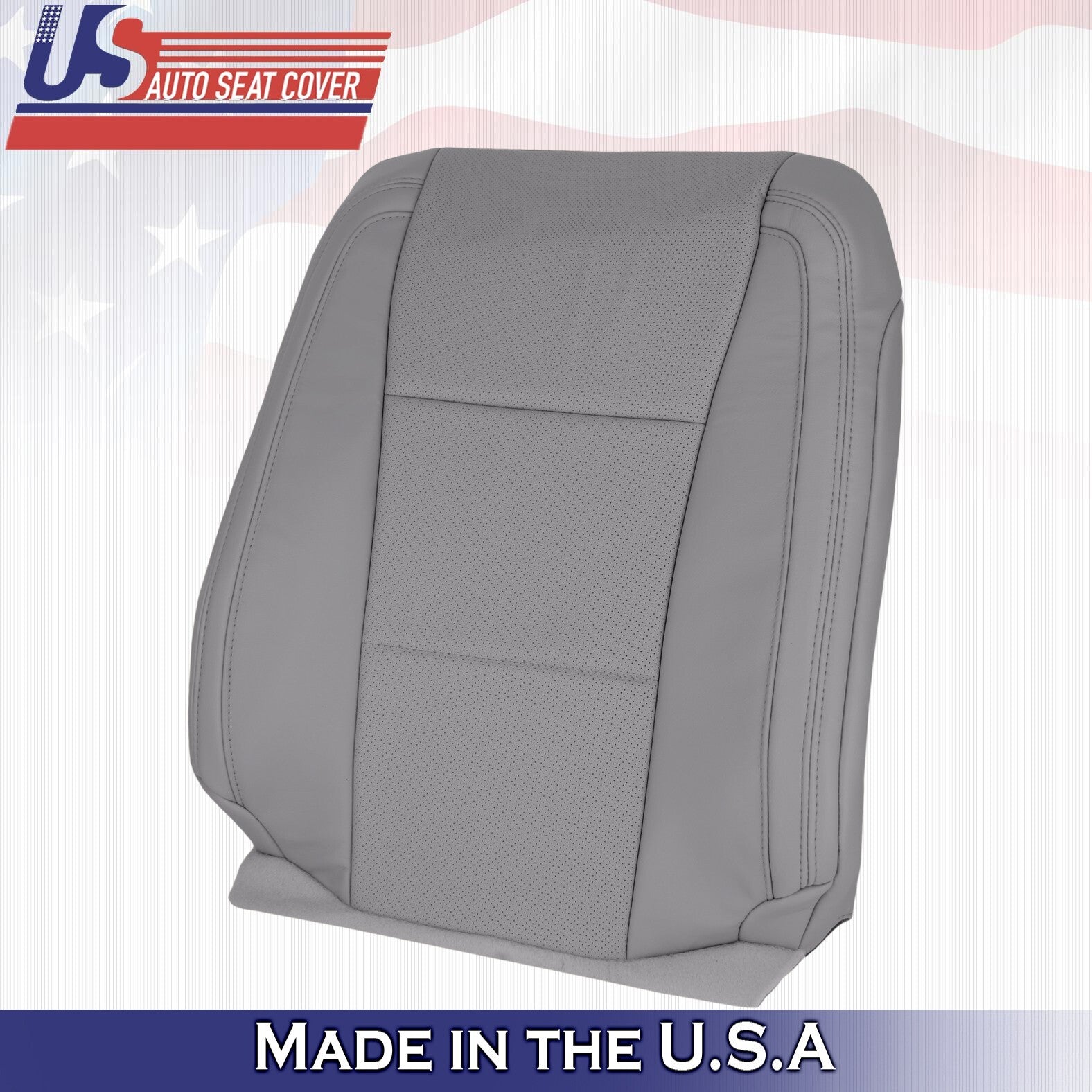 2017 For Ford F150 Lariat Passenger Top & Bottom Perf Leather Seat Covers Gray