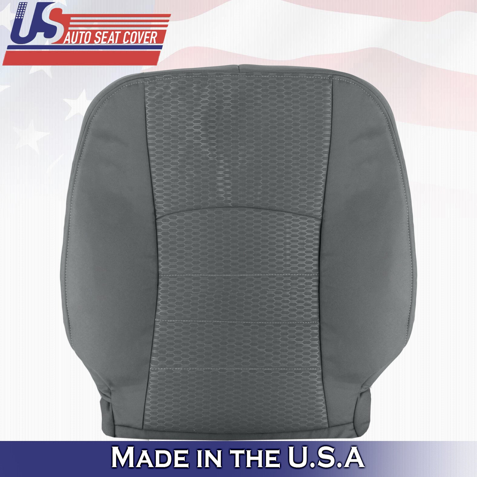 2013 to 2018 For Dodge Ram 1500 SLT Driver Top & Bottom Cloth Seat Covers Gray