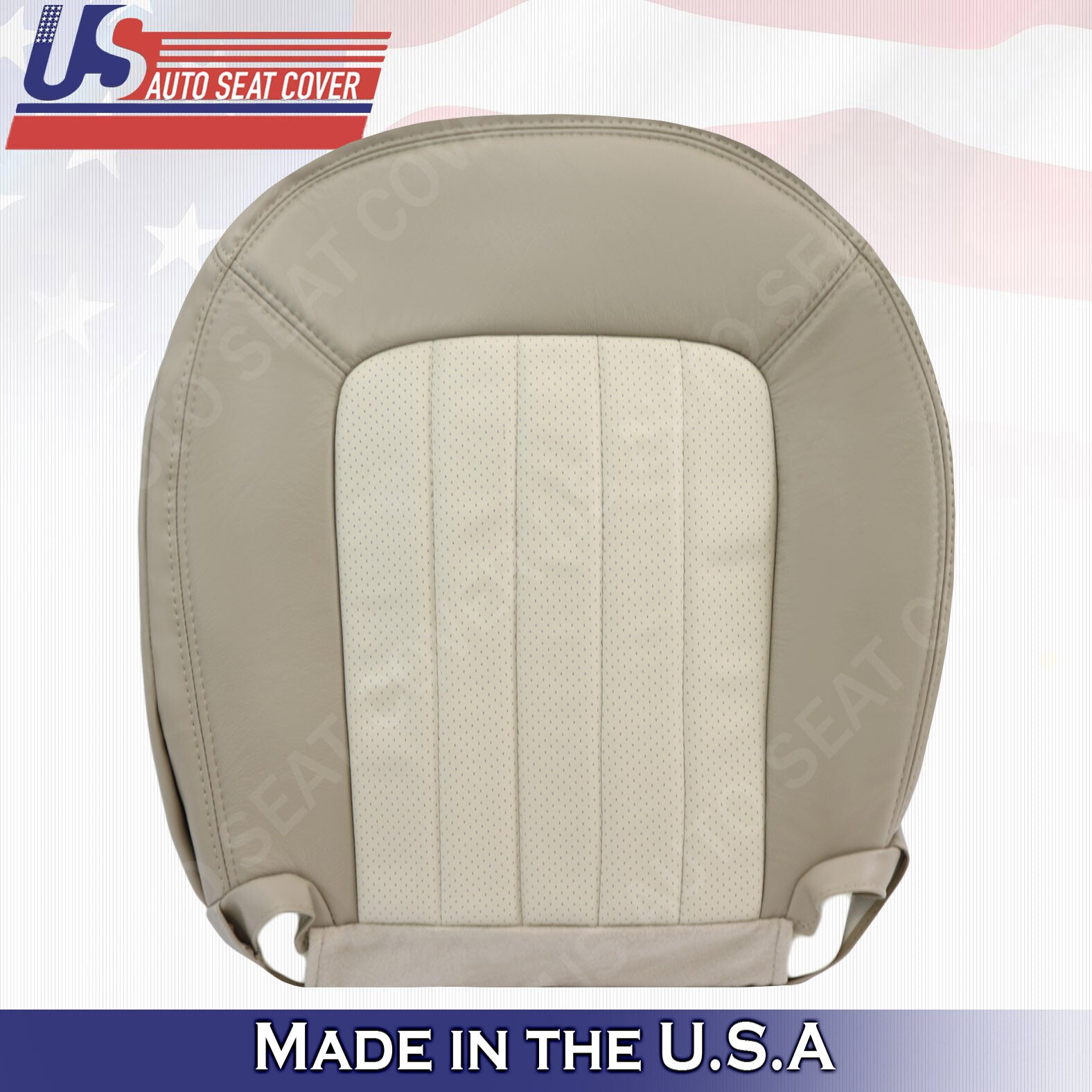 2002 TO 2005 Mercury Mountaineer FRONT BOTTOMS Perf Leather Cover 2tone Tan