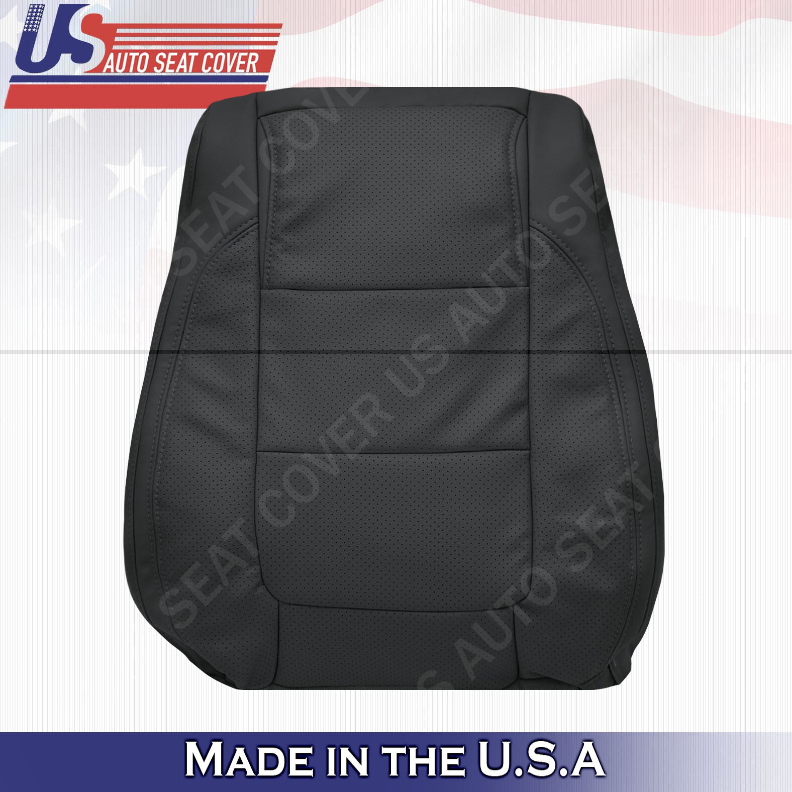Front Driver & Passenger Tops Leather Cover Black 2011 to 2015 Ford Explorer XLT