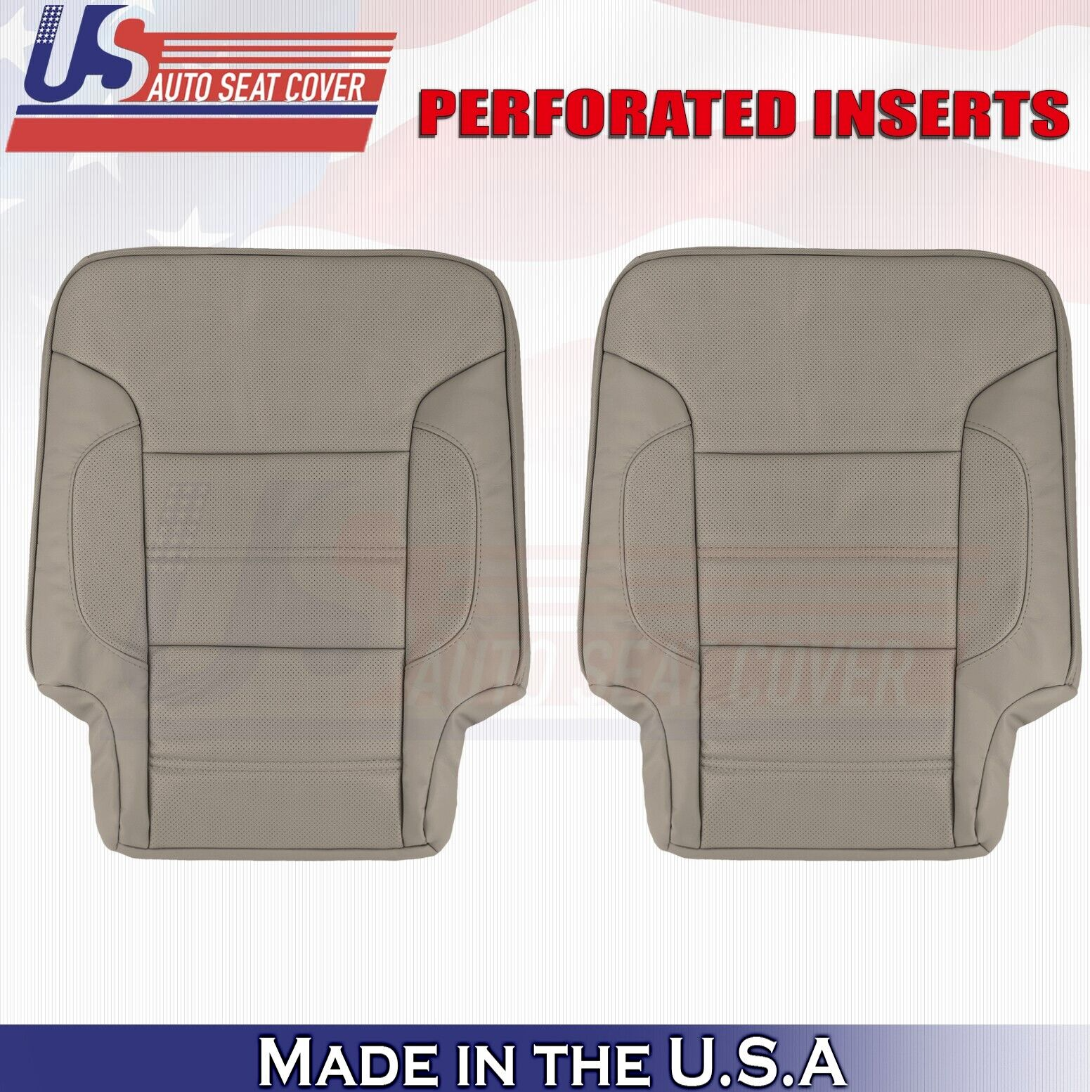 2016 For GMC Sierra Denali Rear Driver & Passenger Top Leather Seat Covers Tan