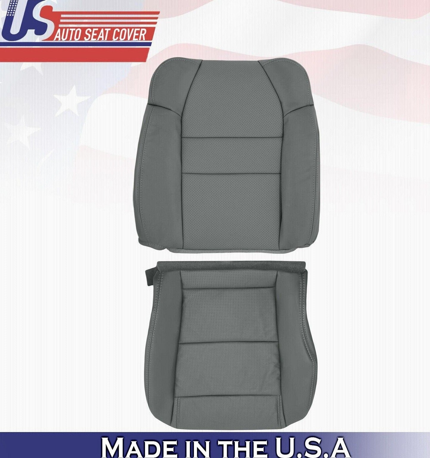 2001 2002 2003 For Acura MDX Passenger Top & Bottom Leather Seat Covers Gray