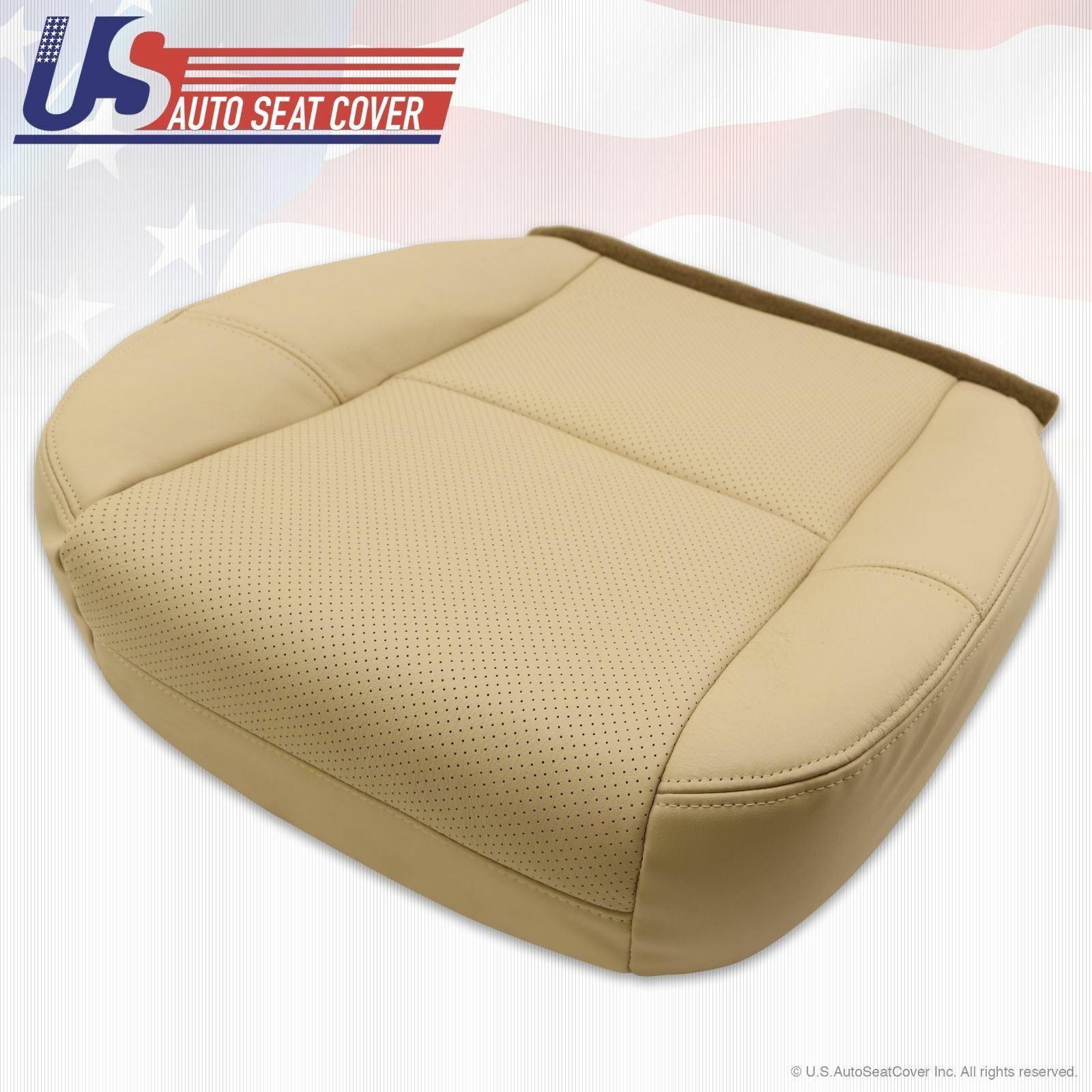 2011 Cadillac Escalade Driver Side Seat Bottom Leather Cover Tan Perforated