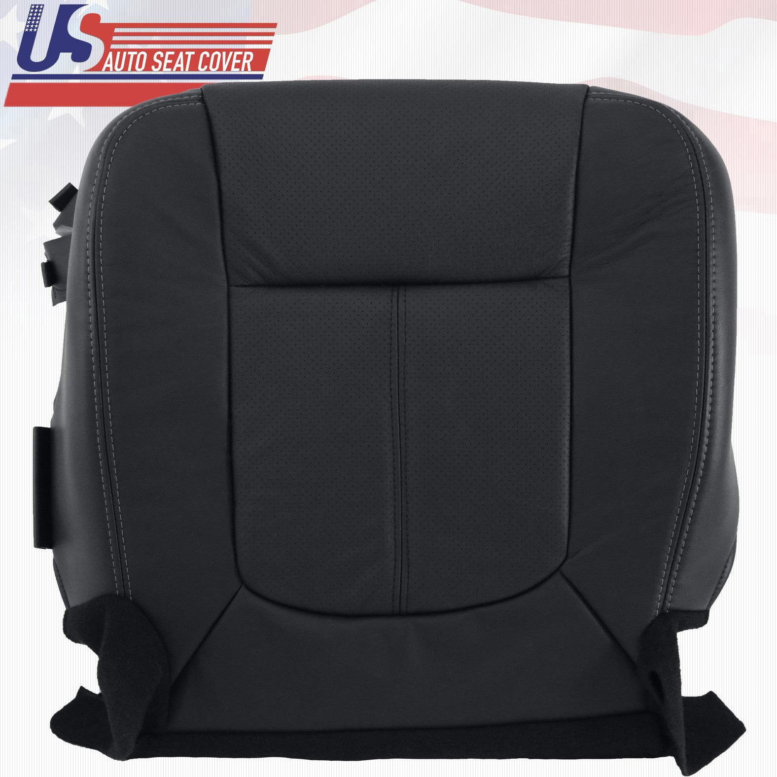 2015 2016 Ford F450 F550 Lariat Driver Bottom Perforated Leather Seat Cover Blk