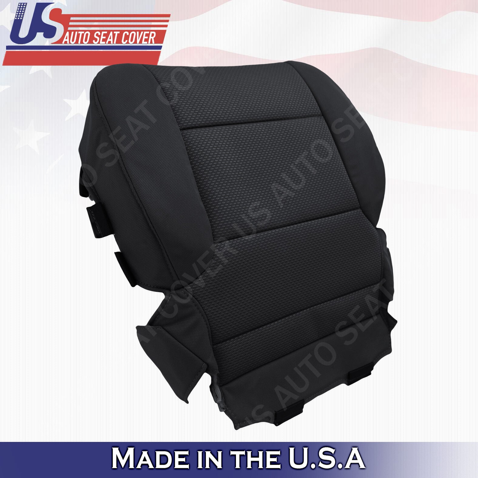 2014 to 2018 Chevy Silverado 1500 Driver Bottom Cloth Seat Cover Ebony Black