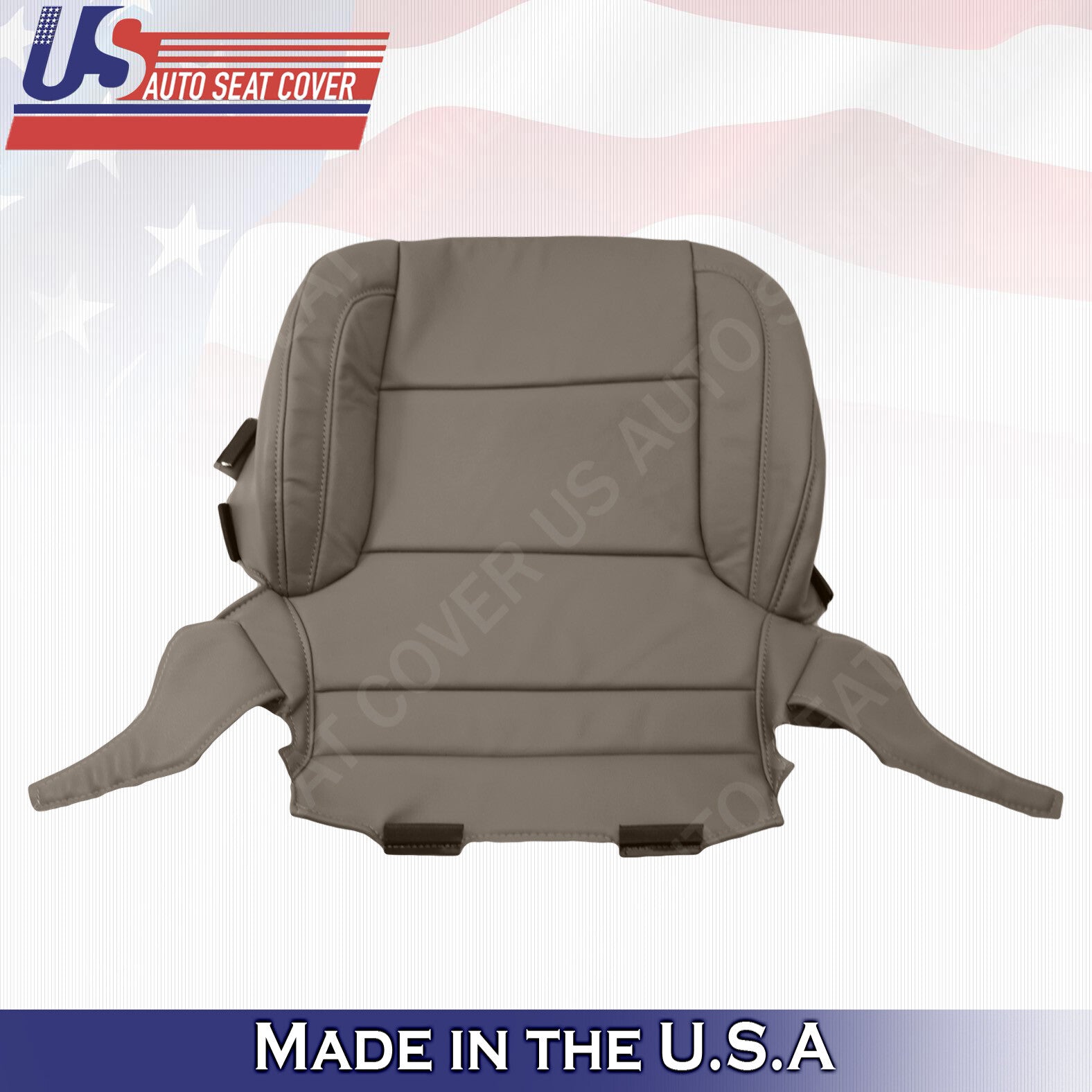 DRIVER & PASSENGER BOTTOMS tan leather seat covers for 2015-2018 Chevy/GMC