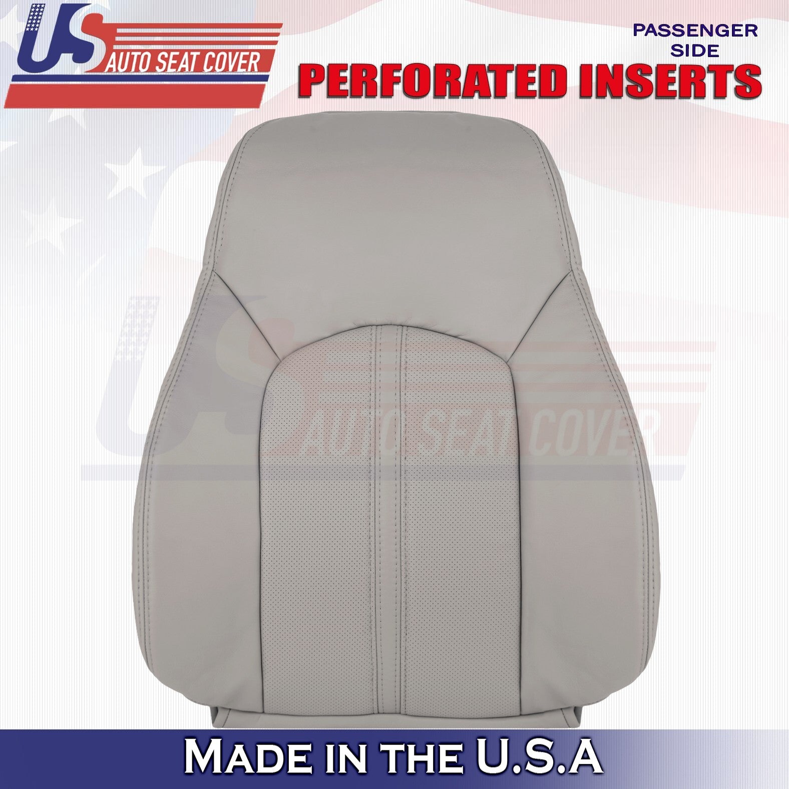 2008 to 2013 For Cadillac CTS Front 2 Top & 2 Bottom Leather Seat Covers Gray
