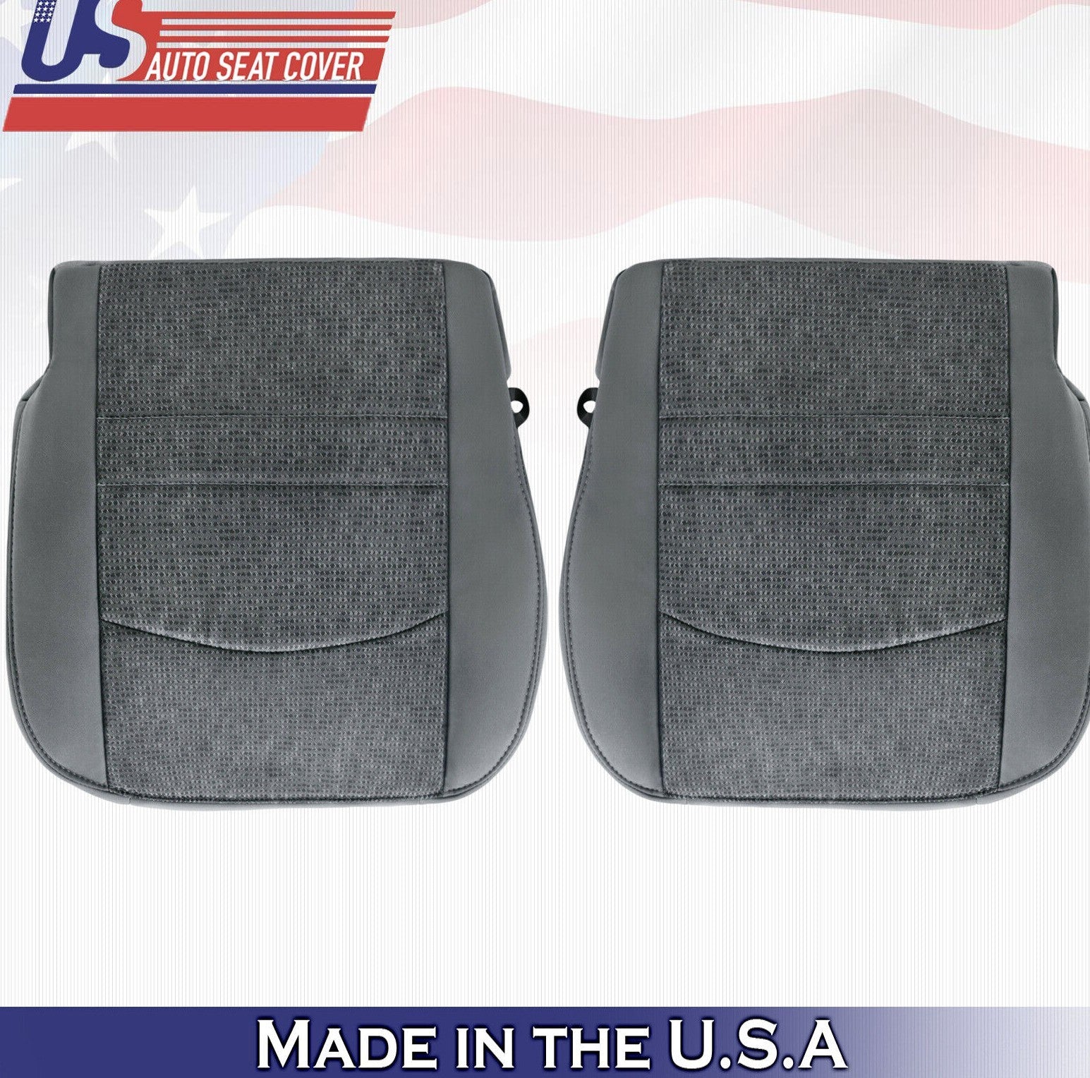 2015 2016 For Dodge Ram 4500 SLT Driver Passenger Bottom Cloth Seat Covers Gray
