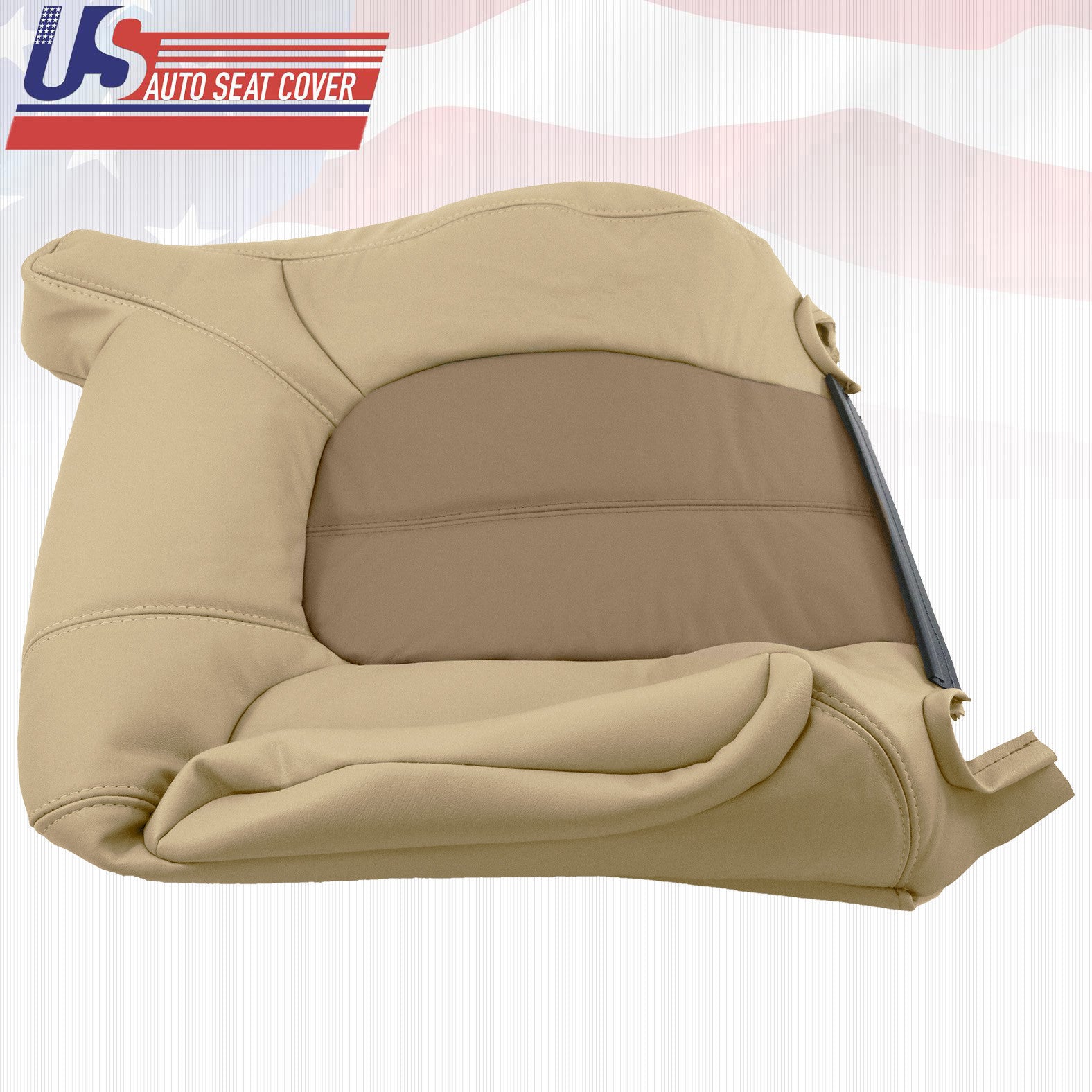 2001 2002 GMC Yukon Denali Driver Lean Back Leather Seat Cover Two-Tone Tan