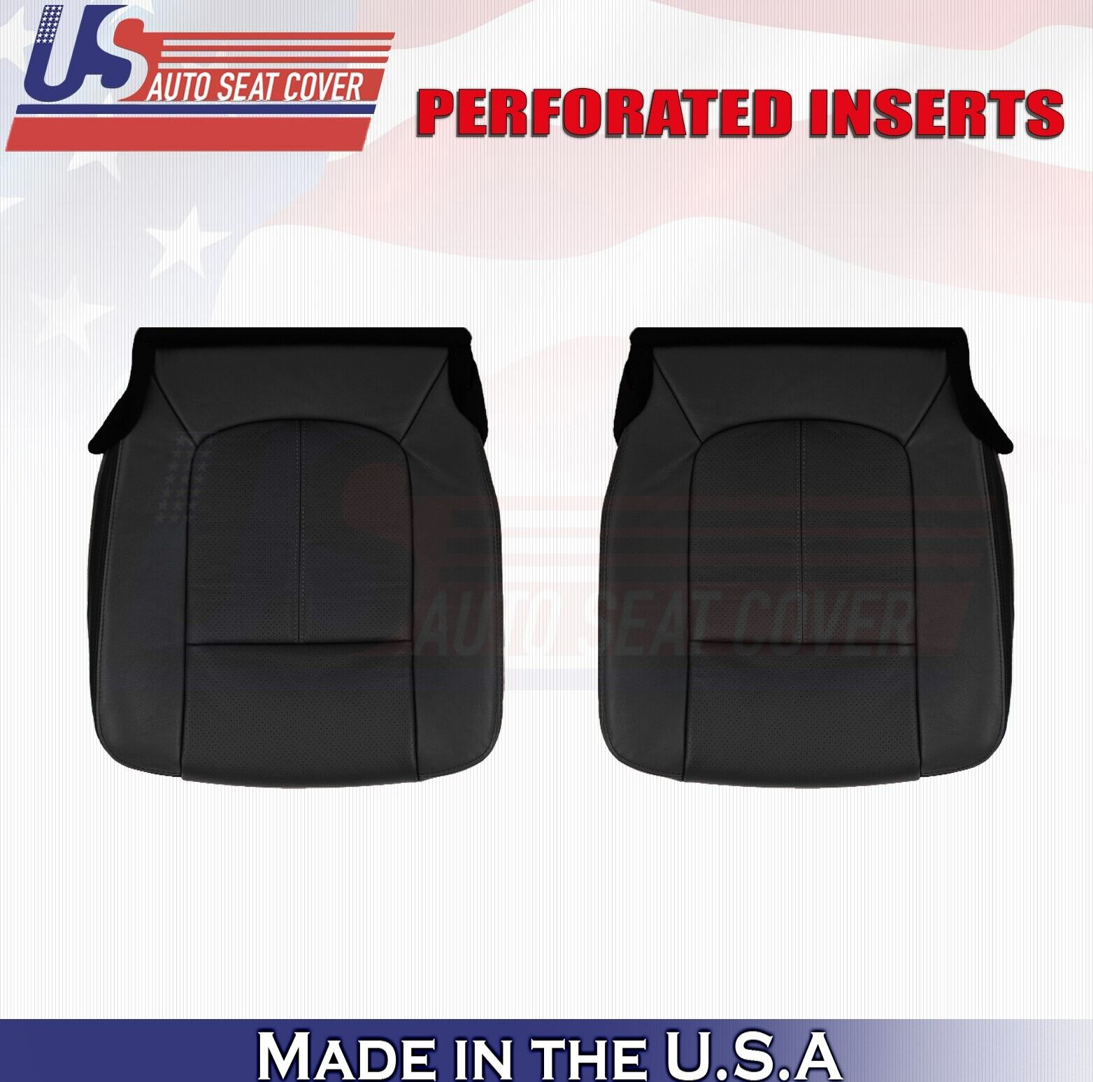 2013 to 2016 For Ford F350 Platinum Driver & Passenger Bottom Leather Covers BLK