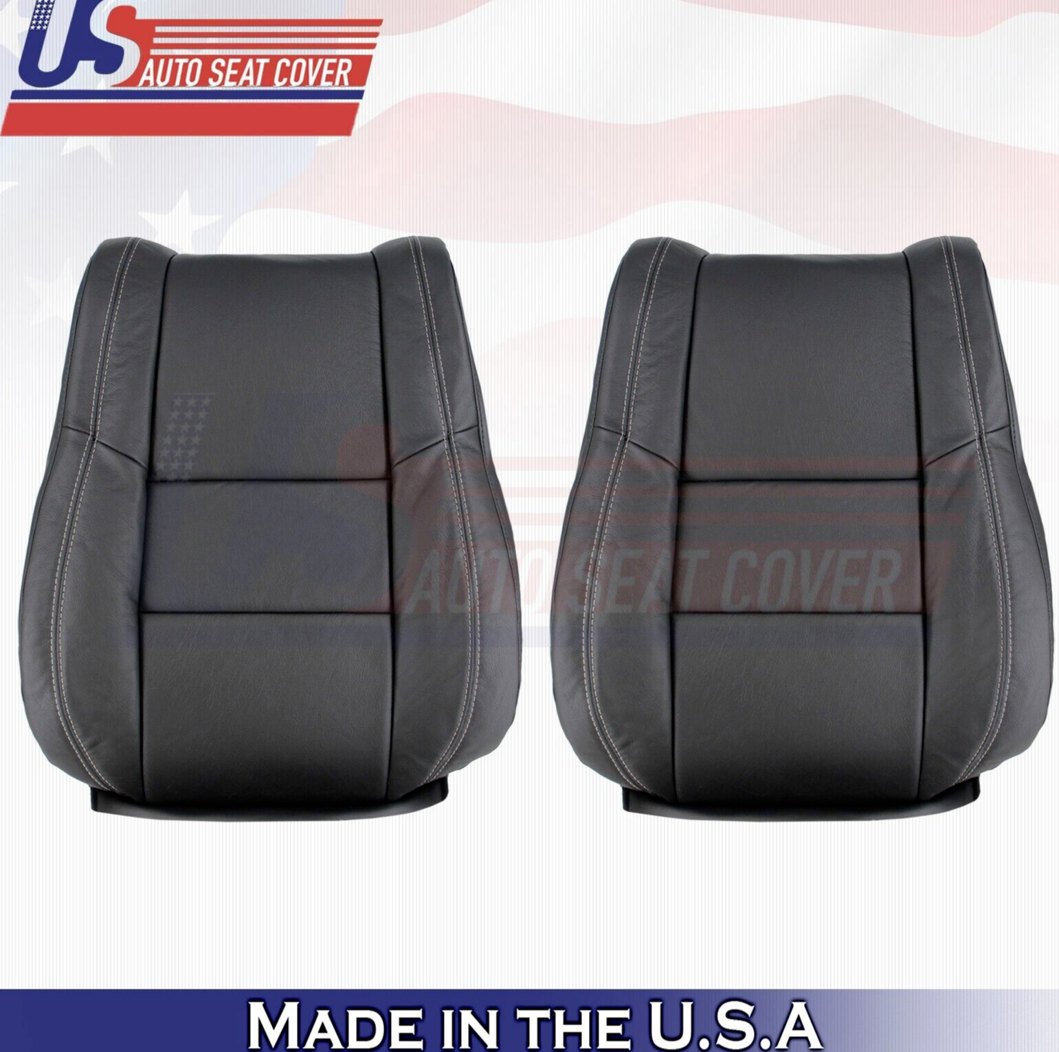 2018 For Jeep Grand Cherokee Limited Driver & Passenger Top Leather Covers BLK