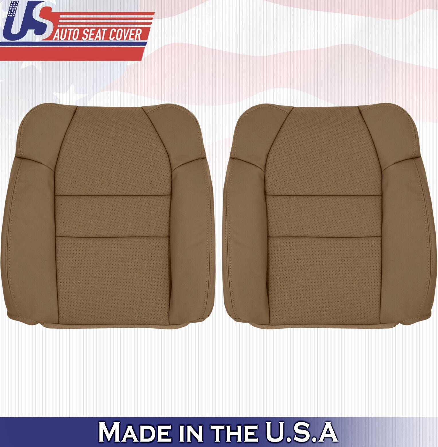2003 For Acura MDX Driver & Passenger 2x Top Synthetic Leather Seat Covers Tan