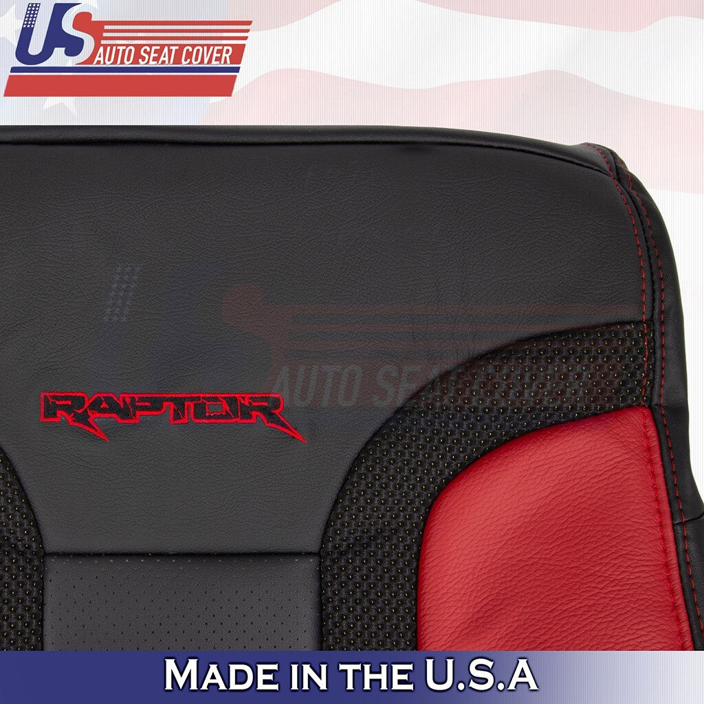 Driver Top & Bottom Seat Cover Black/Red Fits 2014 Ford F150 Raptor