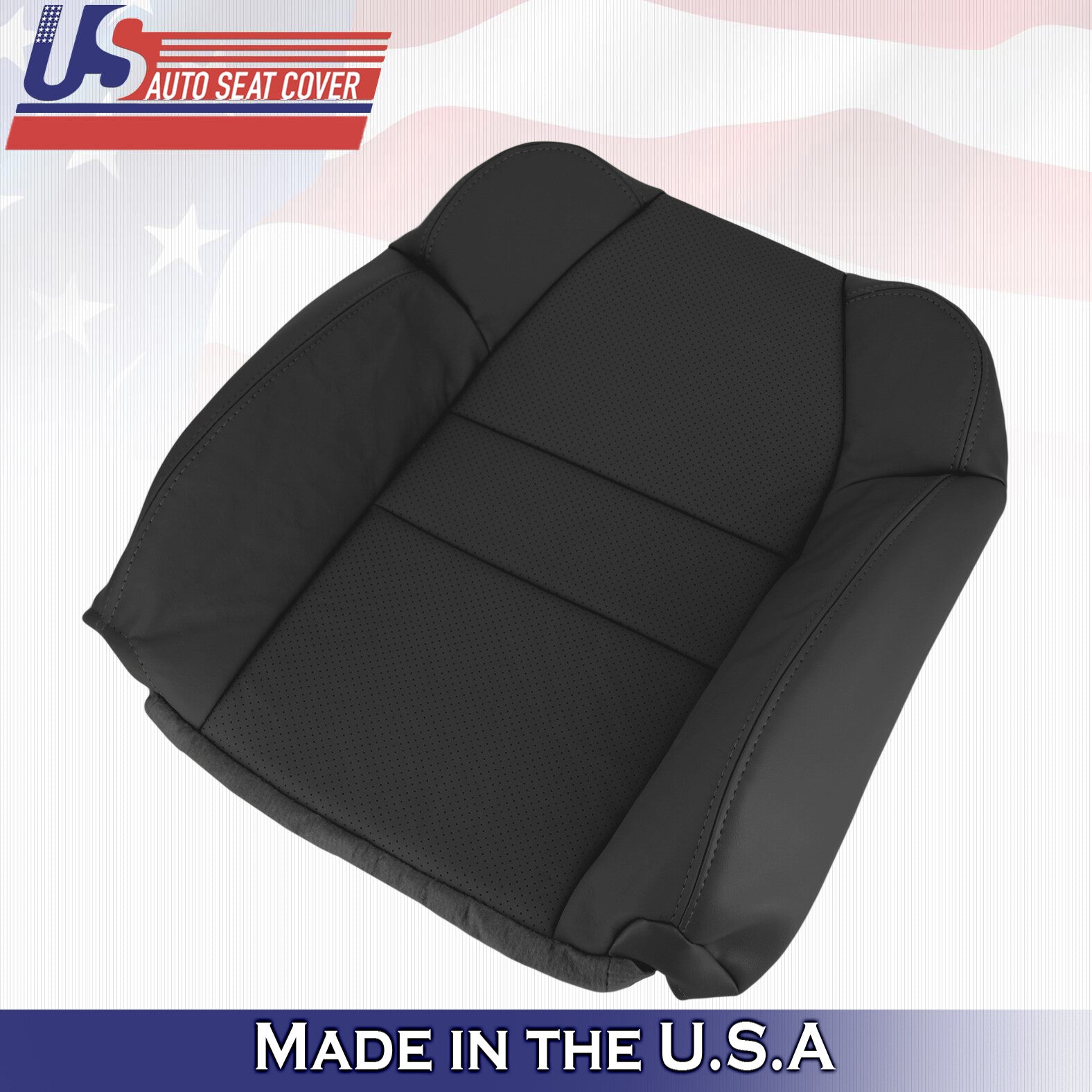 2003 For Acura MDX Passenger Side Top Bottom Synthetic Leather Seat Covers Black