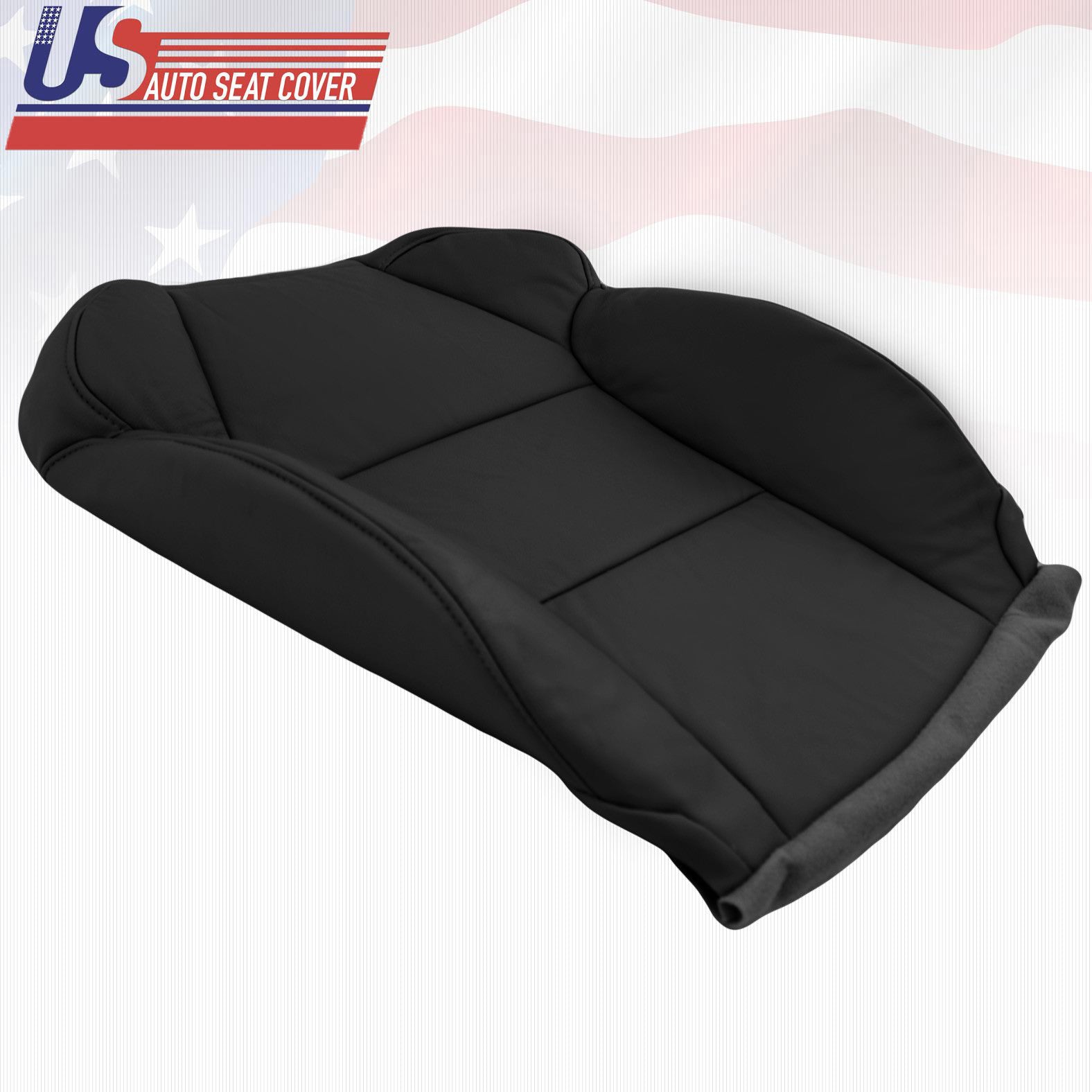 For 2007 2008 Acura MDX Driver Top & Bottom Genuine Leather Seat Cover Black