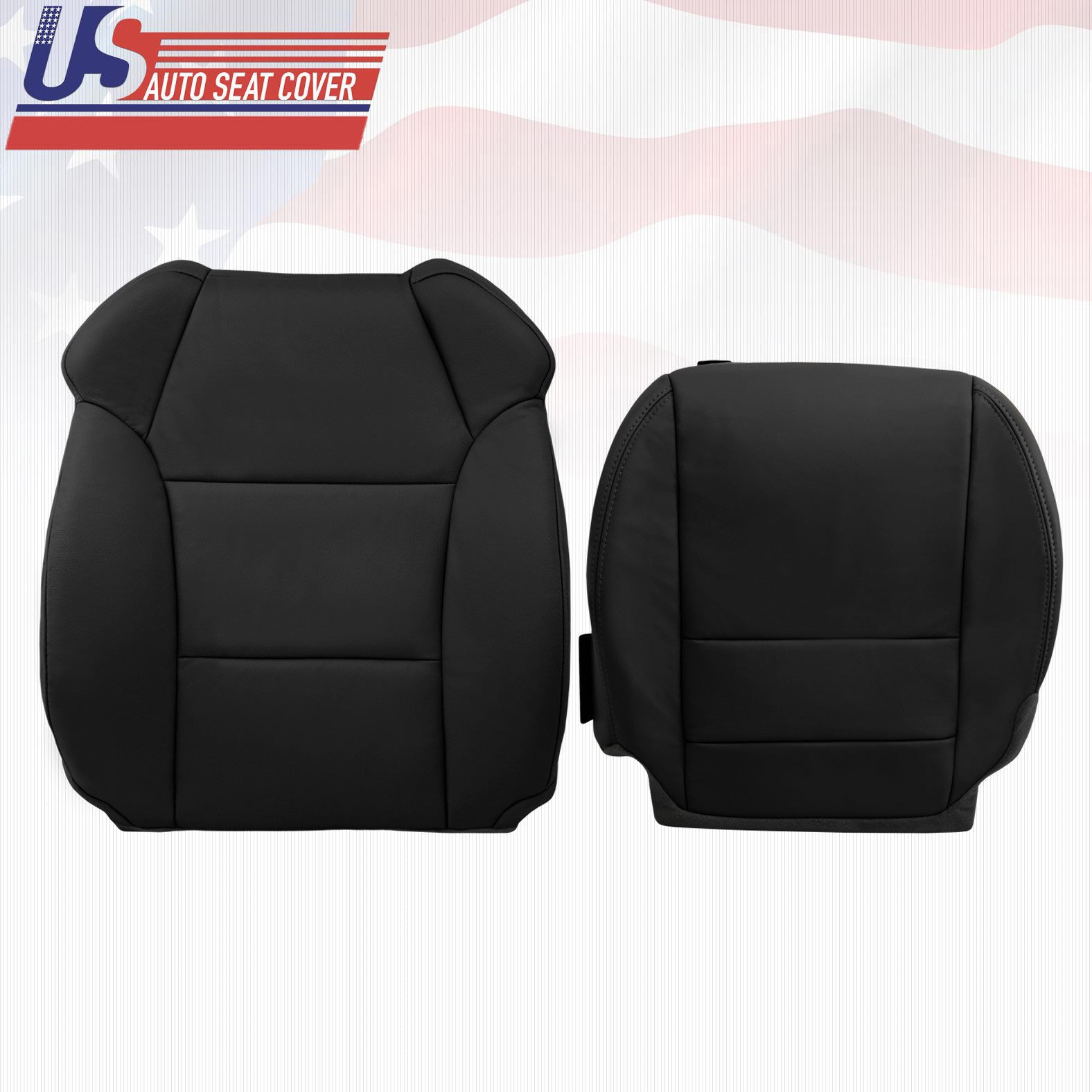 For 2007 2008 Acura MDX Driver Top & Bottom Genuine Leather Seat Cover Black