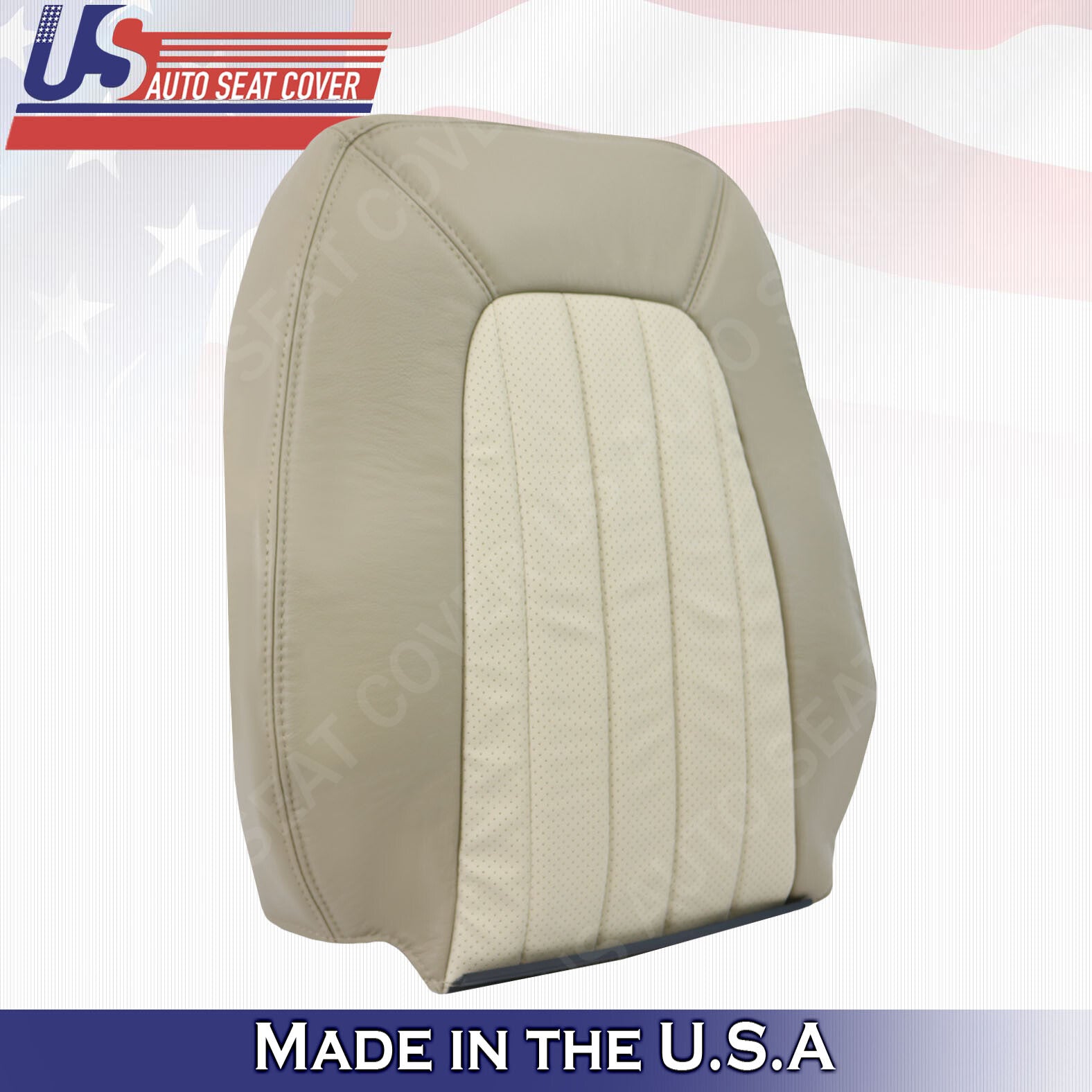 2002 TO 2005 Mercury Mountaineer Driver Top Perforated Leather Cover 2-tone Tan
