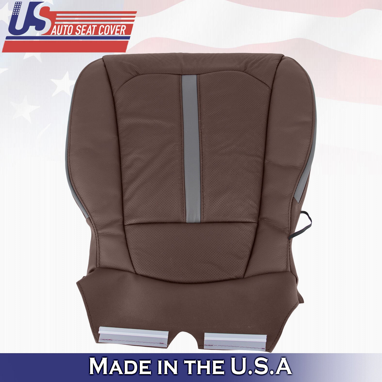 2015 For Ford F150 Platinum 2x Top & 2x Bottom Perf Leather Seat Covers Brown
