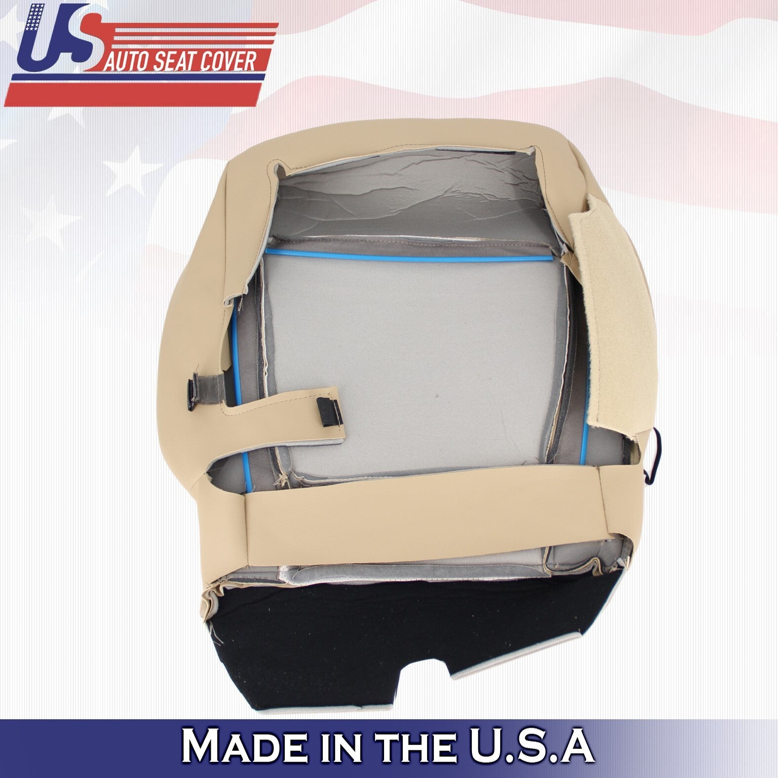 2017 For Ford F150 Lariat Driver Passenger Bottom Perf Leather Seat Covers Tan