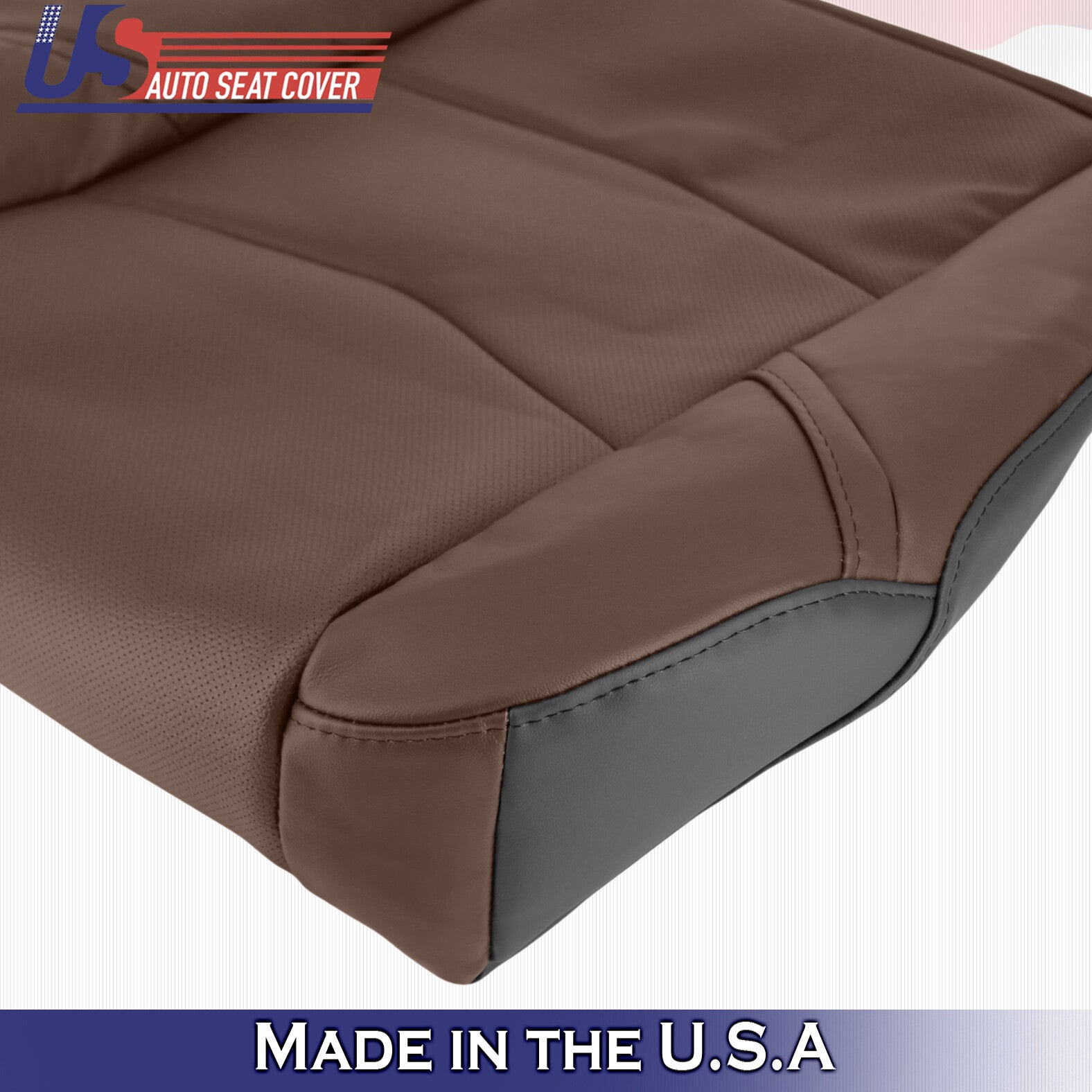 2015 to 2020 For Cadillac Escalade Passenger Bottom Leather Seat Cover in Brown