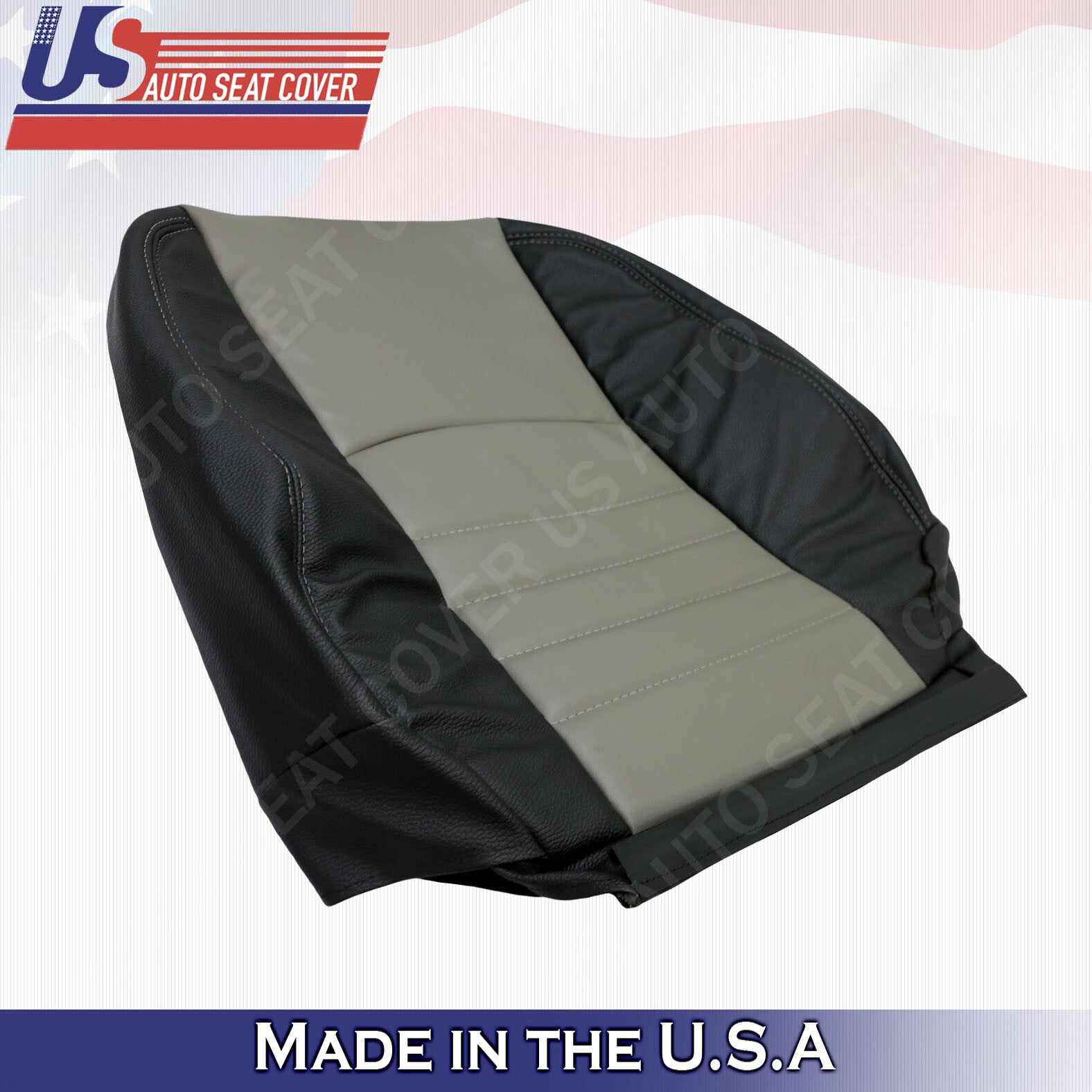 2011 2012 For Dodge Ram Work Truck Passenger Top Vinyl Seat Cover 2-tone Gray