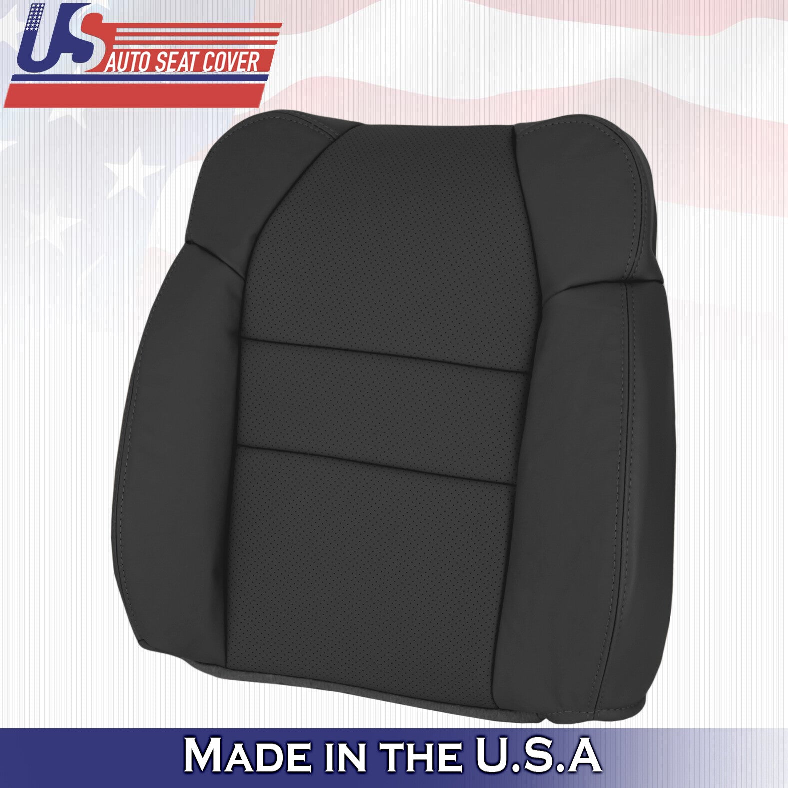 2004 For Acura MDX Driver Side Top & Bottom Synthetic Leather Seat Covers Black